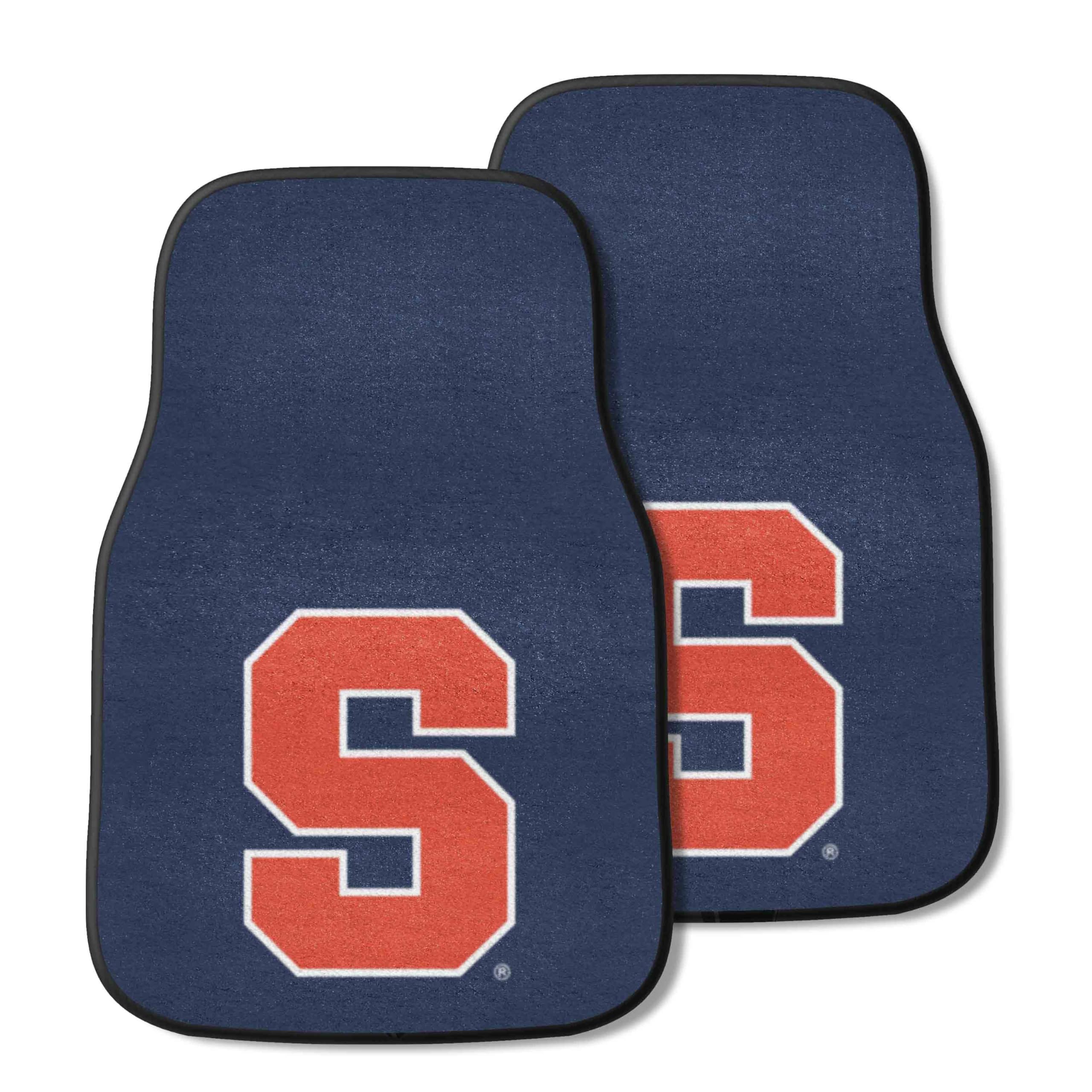 FANMATS 11287 Syracuse Orange Front 2Piece Team Logo Carpet Car Mat Set, Front Row Automotive Floor Mats, NonSlip Backing, Tea