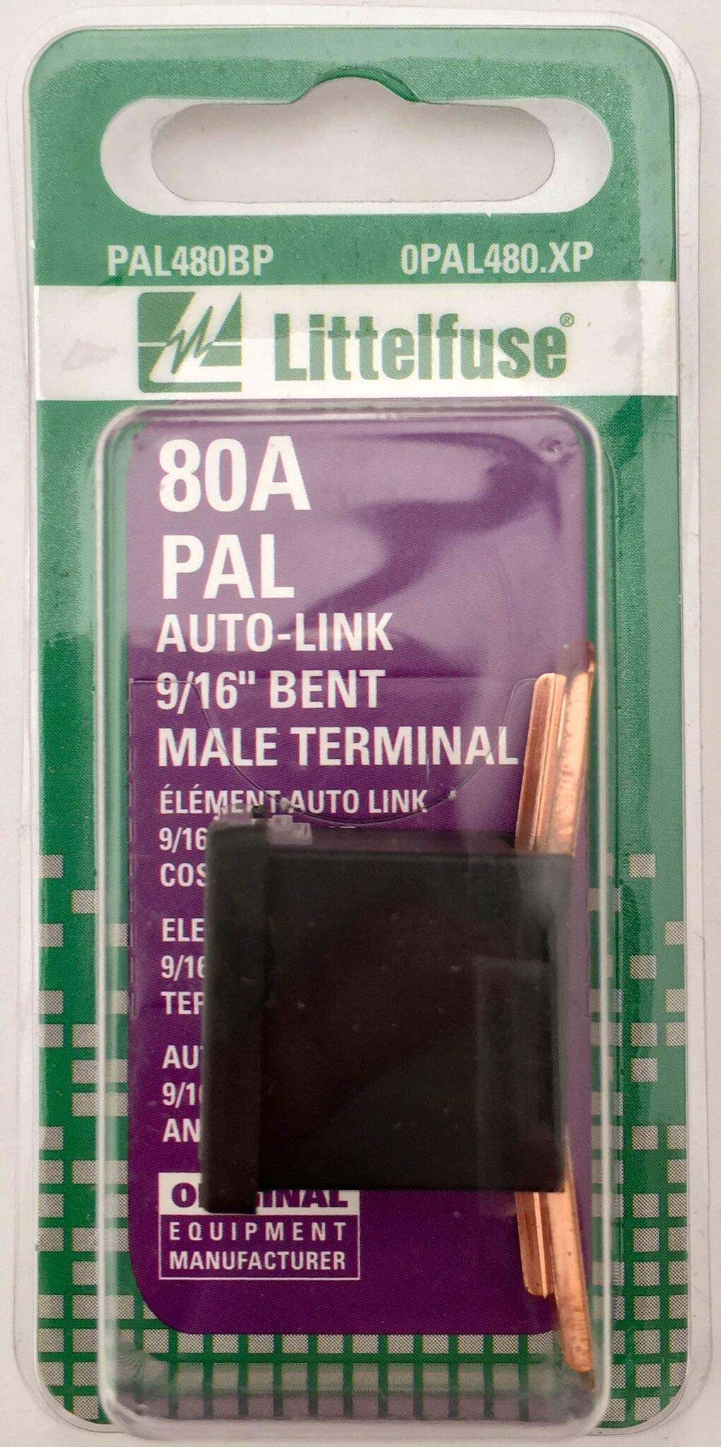 Littelfuse 0PAL480.XP PAL 9/16 Bent 32 Volt 80 Amp Carded Auto Link Fuse