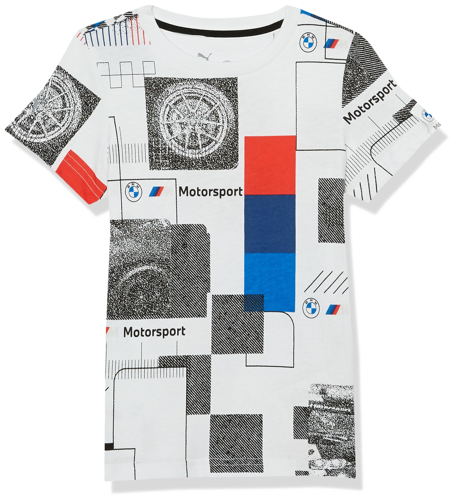 PUMA Kids' BMW M Motorsport Graphic T-Shirt, White, Large