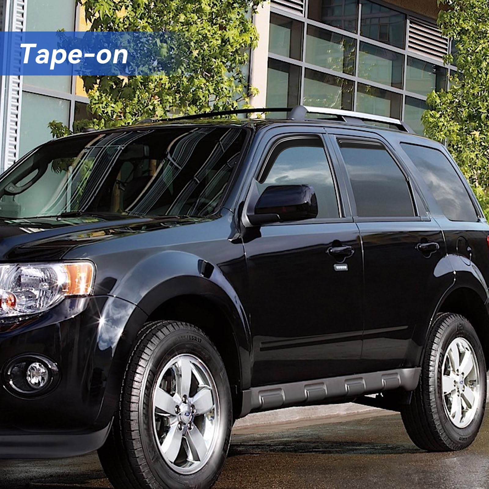 Window Visors Rain Guards Shield for 2001-2012 Ford Escape, Out-Channel Window Vent Wind Deflectors Visors Shades for 2005-2012