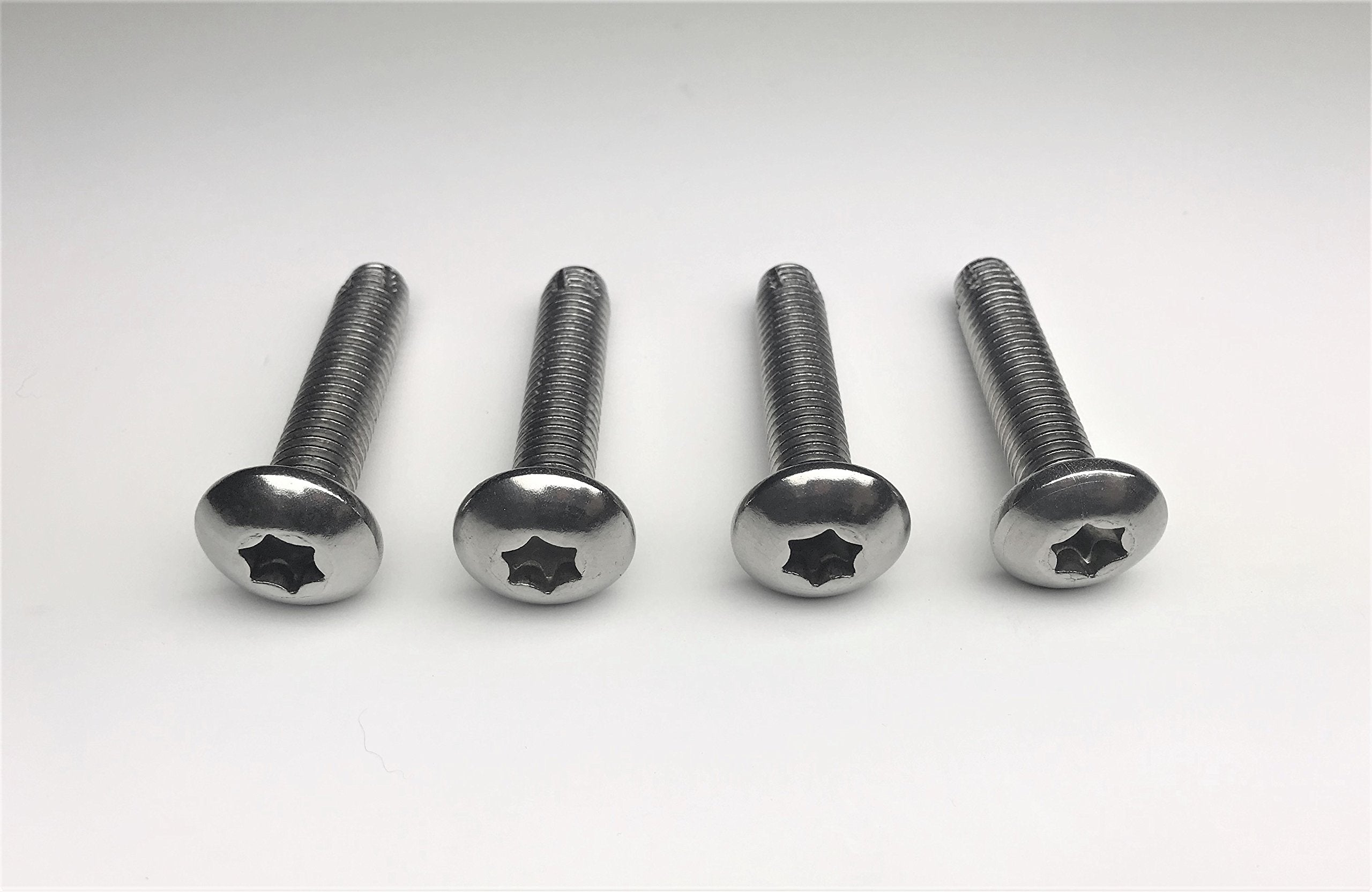 This Set of 4 ea Stainless Steel Front Bumper Torx Bolts fits TJ Jeep Wranglers with Front Tow Hooks.