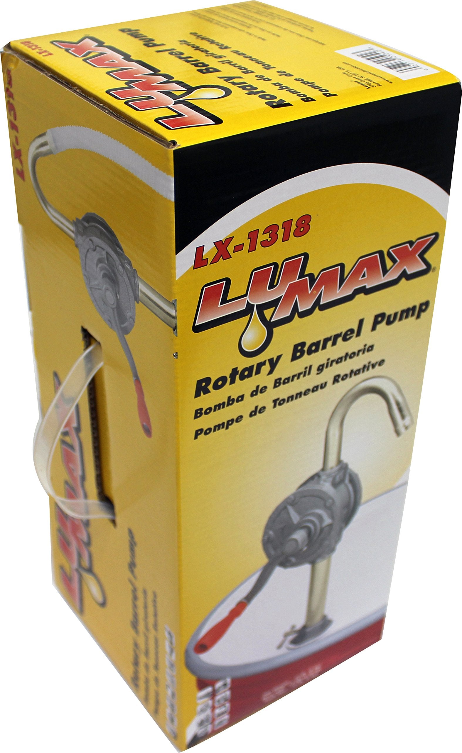 LUMAX LX-1318 Gray Rotary Barrel Pump for Non-Corrosive Fluids, 14 x 6.1 x 5.9 inches, Cast Iron, Heavy Duty