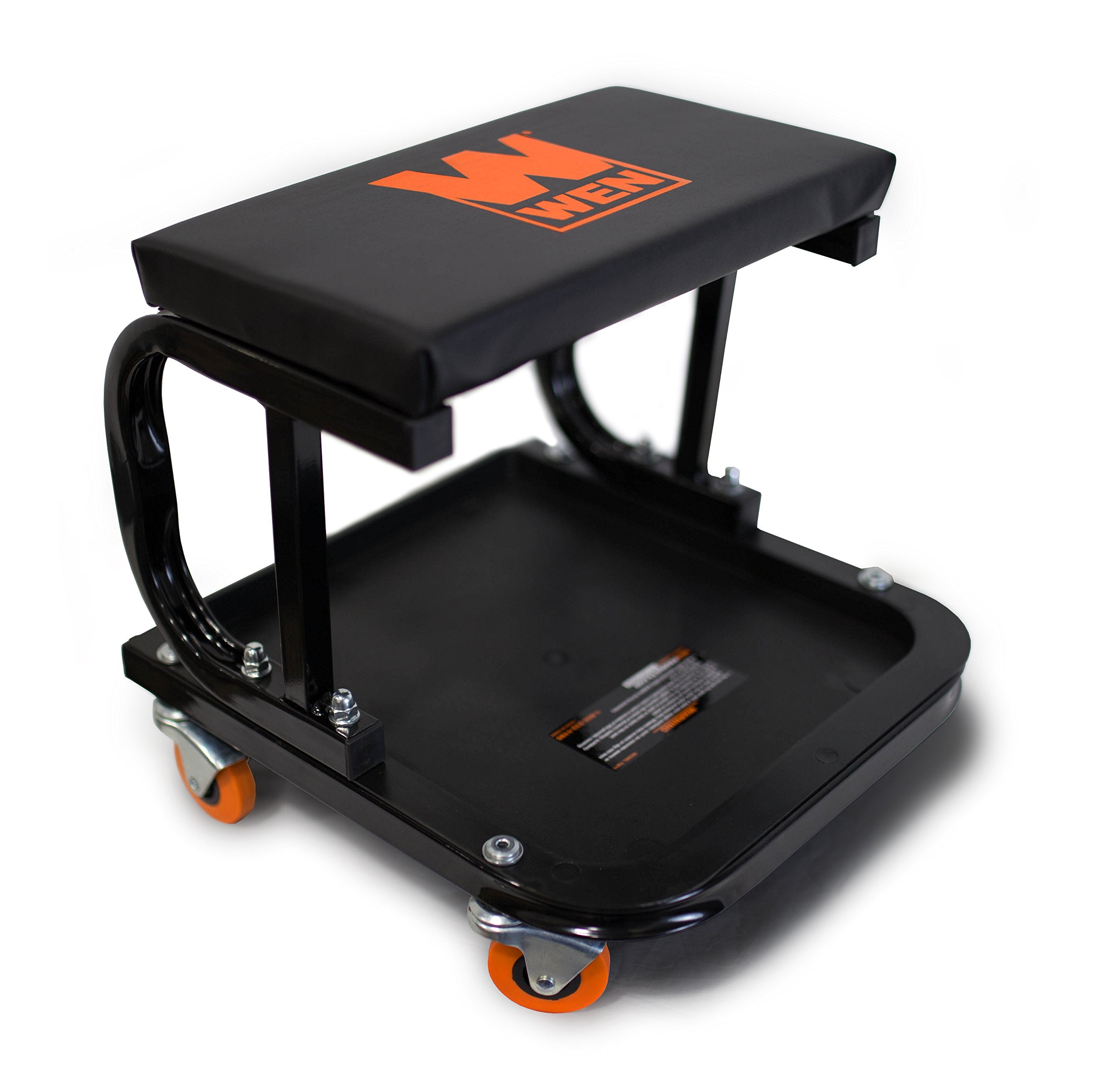 Wen 73011T 250 Lb. Capacity Rolling Mechanic Seat With Onboard Storage
