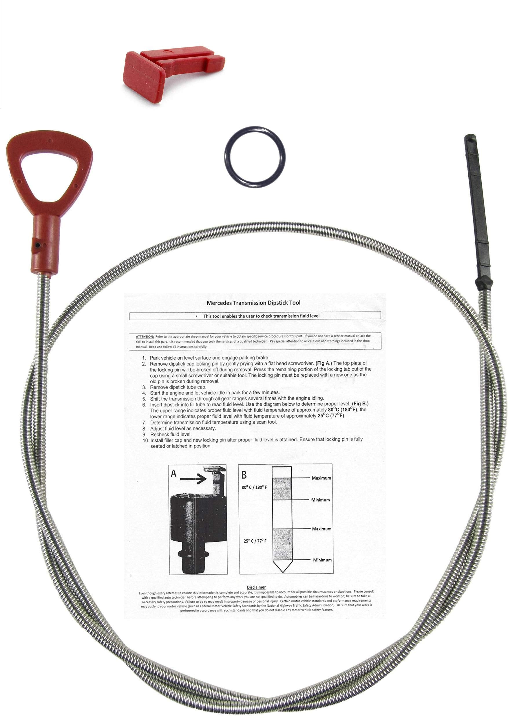 Transmission Dipstick | Fluid Tool | KIT: Instructions & Locking PIN & O-Ring for Cap | 722.6 | OE# 140589152100 | Compatible wi