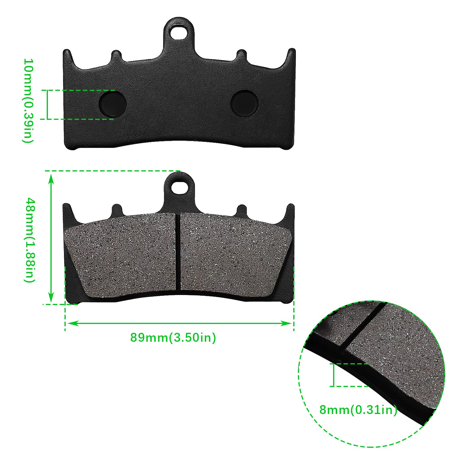 Locopow Sintered Brake Pads Compatible With Suzuki Hayabusa Gsx1300R 1999-2007/ Bandit 1200 Gsf1200S 2001-2005/Gsxr1100W 1993-19