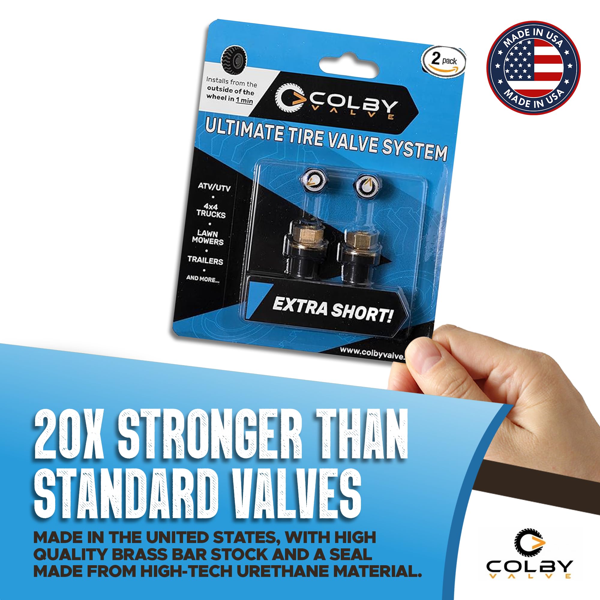 Colby Valve Ultimate Permanent Tire Valve Stem Replacement System | Valve Stem Short | No Need to Remove Tire | Tire Valve Stem