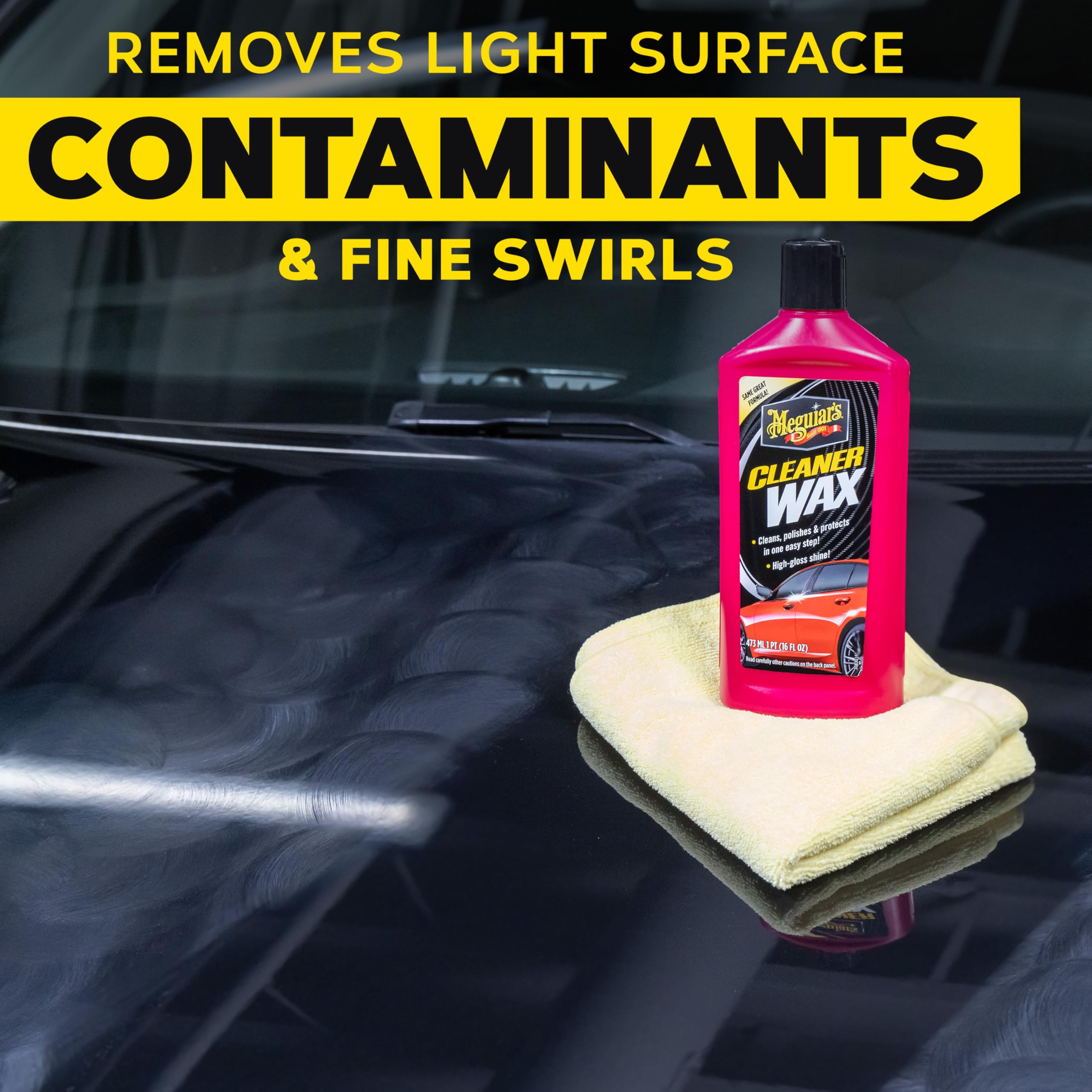 Meguiar'S Cleaner Wax - Liquid Car Wax, Cleans, Polishes And Protects Your Vehicle - Easy To Use, Long-Lasting Shine - 16 Oz
