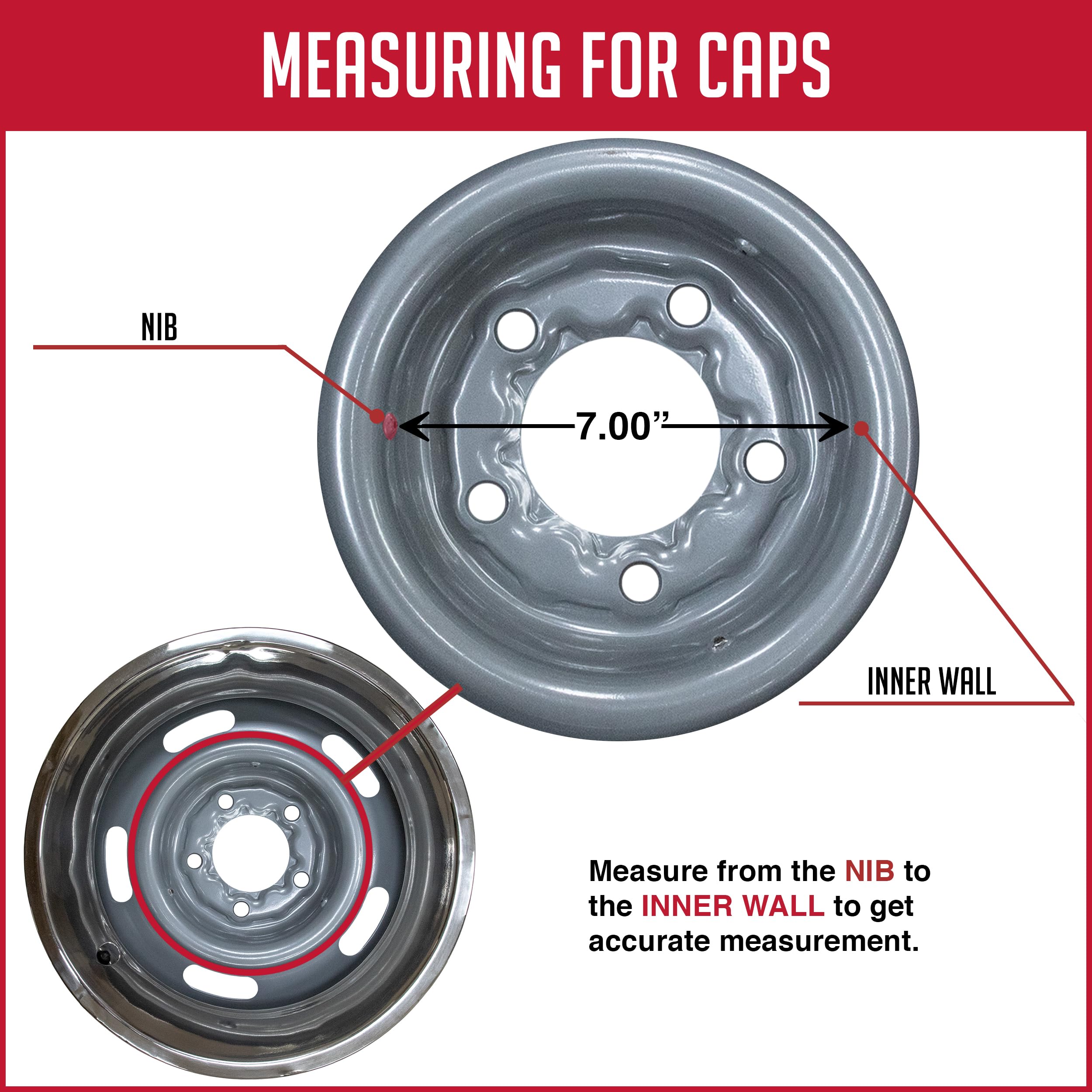 Wheel Accessories Parts 1 Pc Chrome Steel Derby With Bow Tie 8.25' Diameter Fits Wheels With 7.00' Inner Ring Fits Ralley Rally Wheels Only