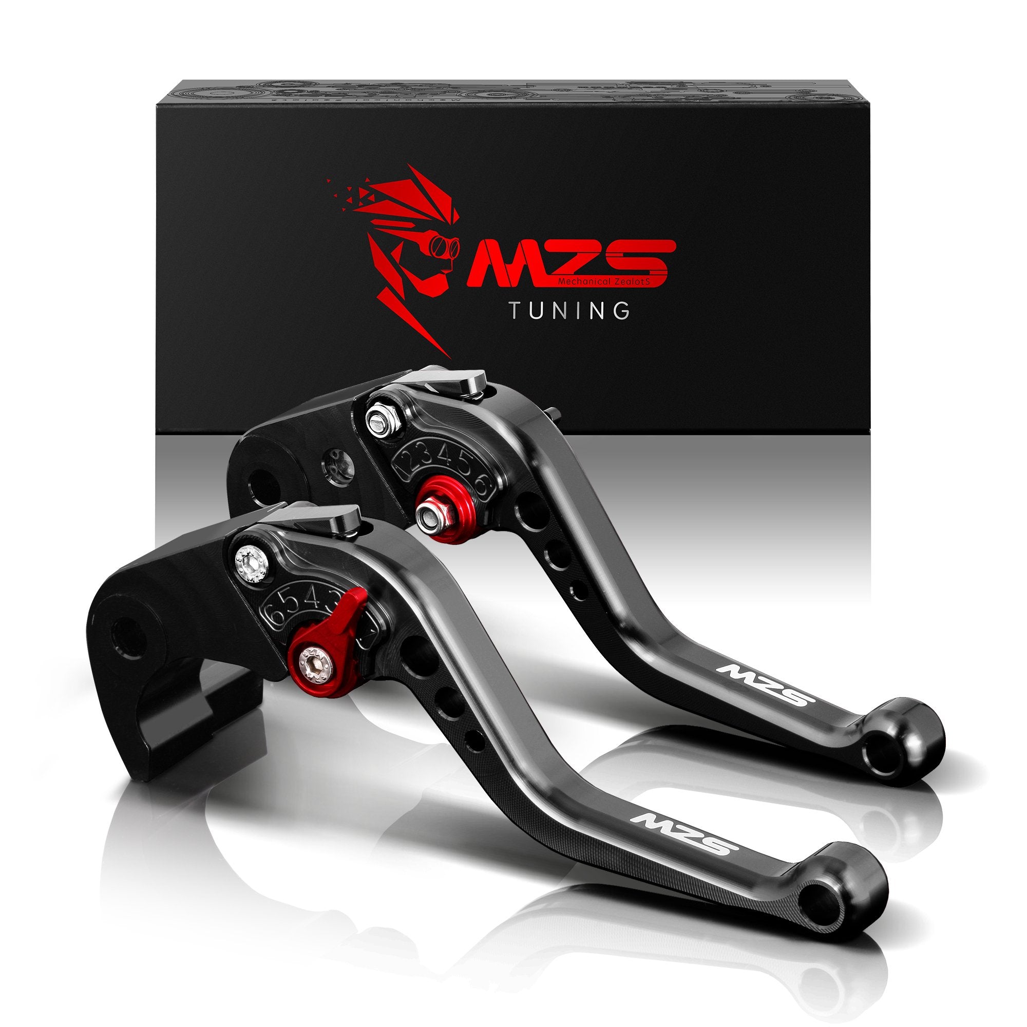 Mzs Black Motorcycle Brake Clutch Levers Adjustable Short Cnc Compatible With Yzf R1 2004-2008 / Yzf R6 2005-2016