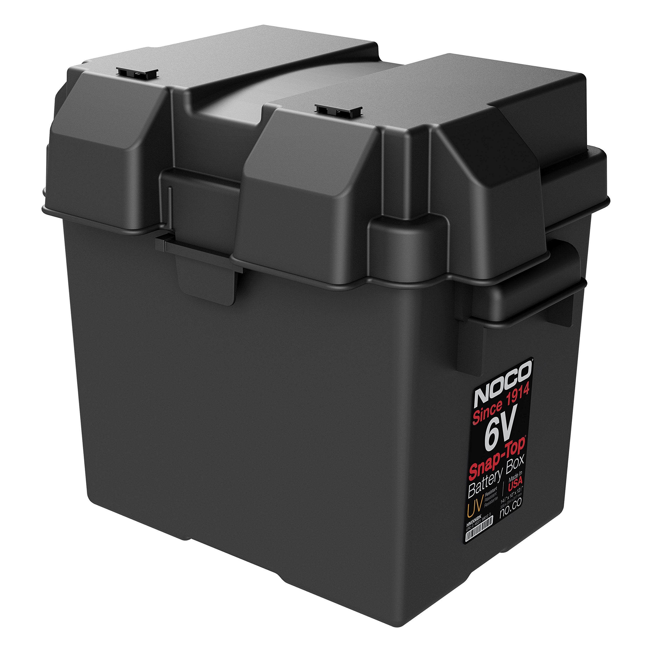 Noco Snap-Top Hm306Bks Battery Box, 6V Outdoor Waterproof Battery Box For Marine, Automotive, Rv, Boat, Camper And Travel Traile