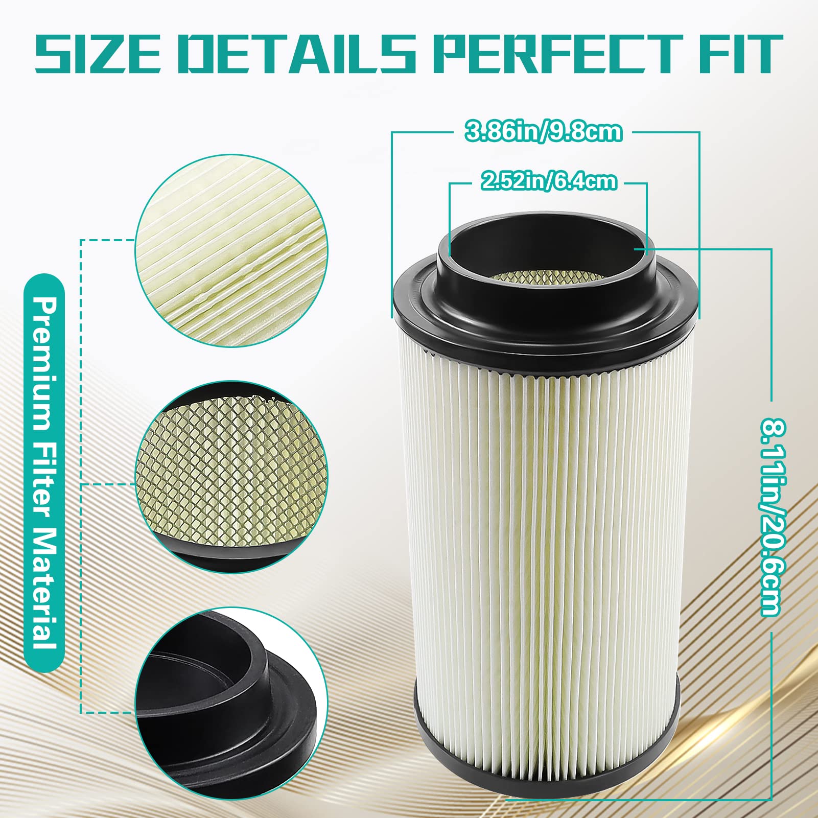 SOLLON 7080595 Air Filter for Polaris Sportsman 500 450 335 400 550 570 600 700 800 850 Scrambler Magnum Worker Xpedition ATV Pa