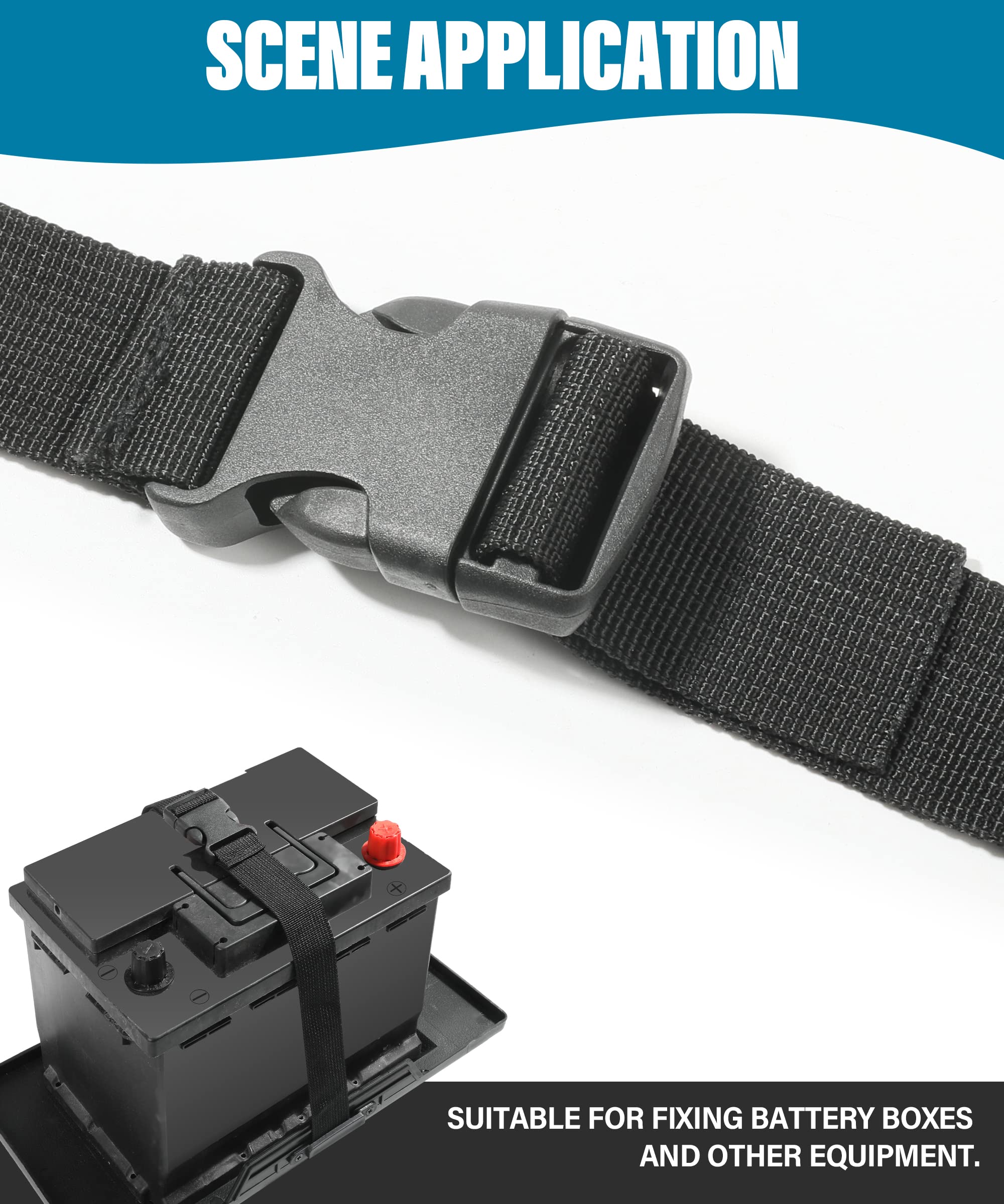 Esewalas 38 Inch Battery Tie Down Strap,Battery Straps For Boats,Premium Tie Down Nylon Strap With Quick Release Buckle,Battery