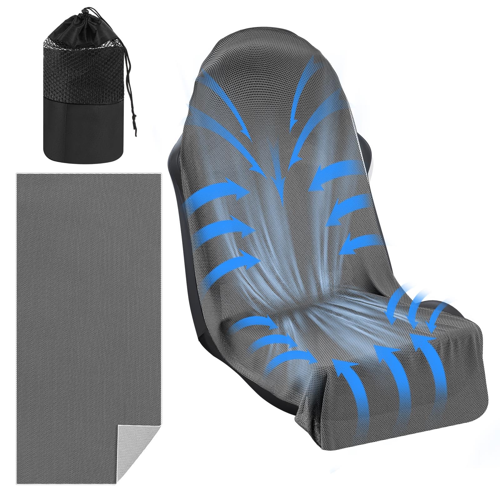 Hahafelt Cooling Car Seat Towel Covers with Storage Bag Seat Post Workout Sweat Washable Cover Non Slip for Car Towel for Dog Pe