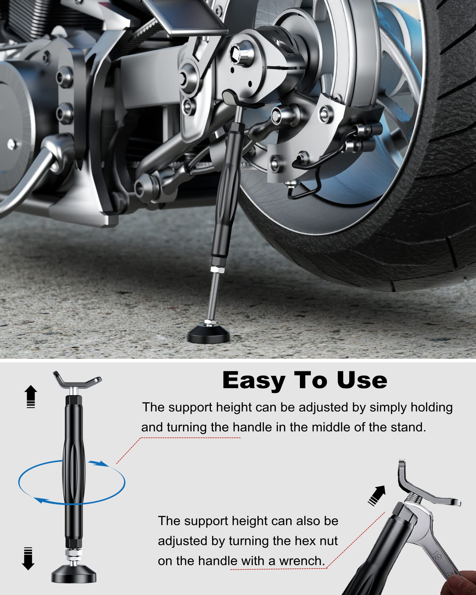 BRCOVAN Motorcycle Stand Wheel Chain Cleaning Maintenance Stand, Portable Motorcycle Lift Stand Jack, Replacement Ridding Emerge