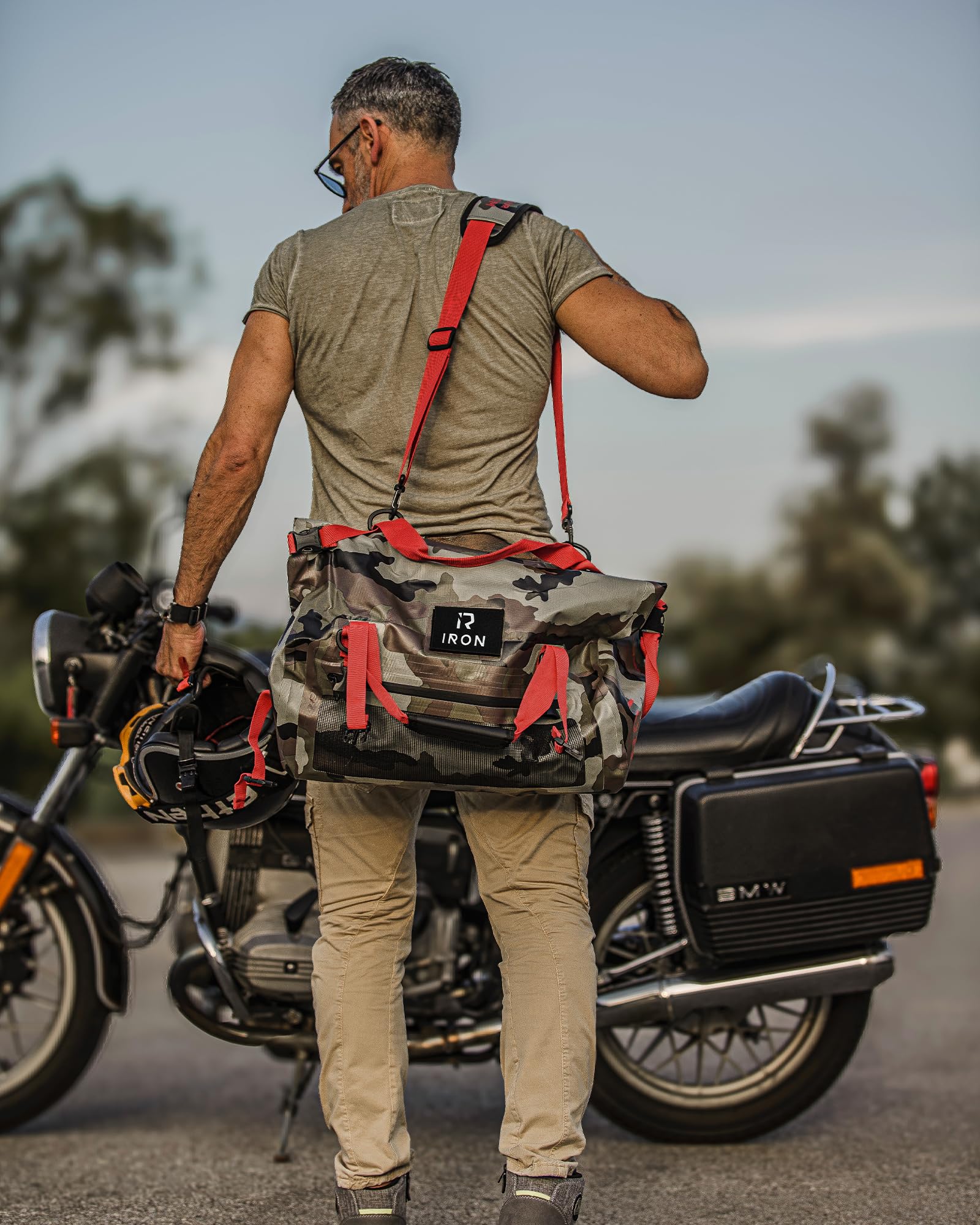 Borleni Waterproof Motorcycle Dry Duffel Bag Luggage Tail Bag With Large Storage Space,Roll Top Closure, Shoulder Straps, Inner