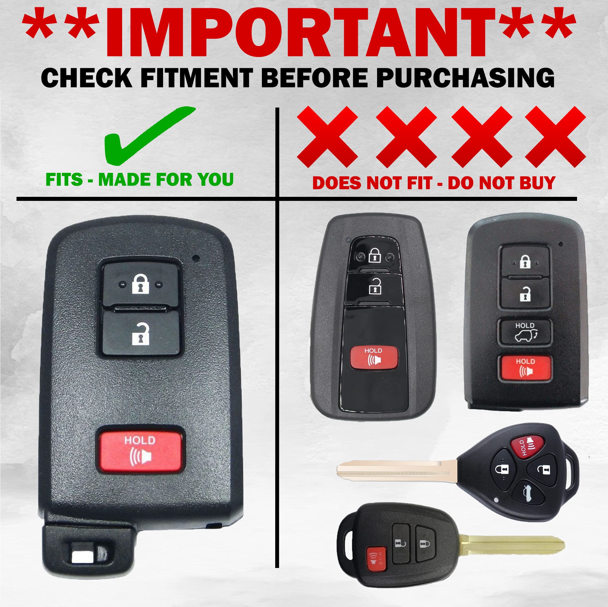 Dubbs Hardware Key Fob Case Upgrade for 2016-2022 Tacoma, 20-21 4Runner & Tundra - Cement with Black Screws, Model 100