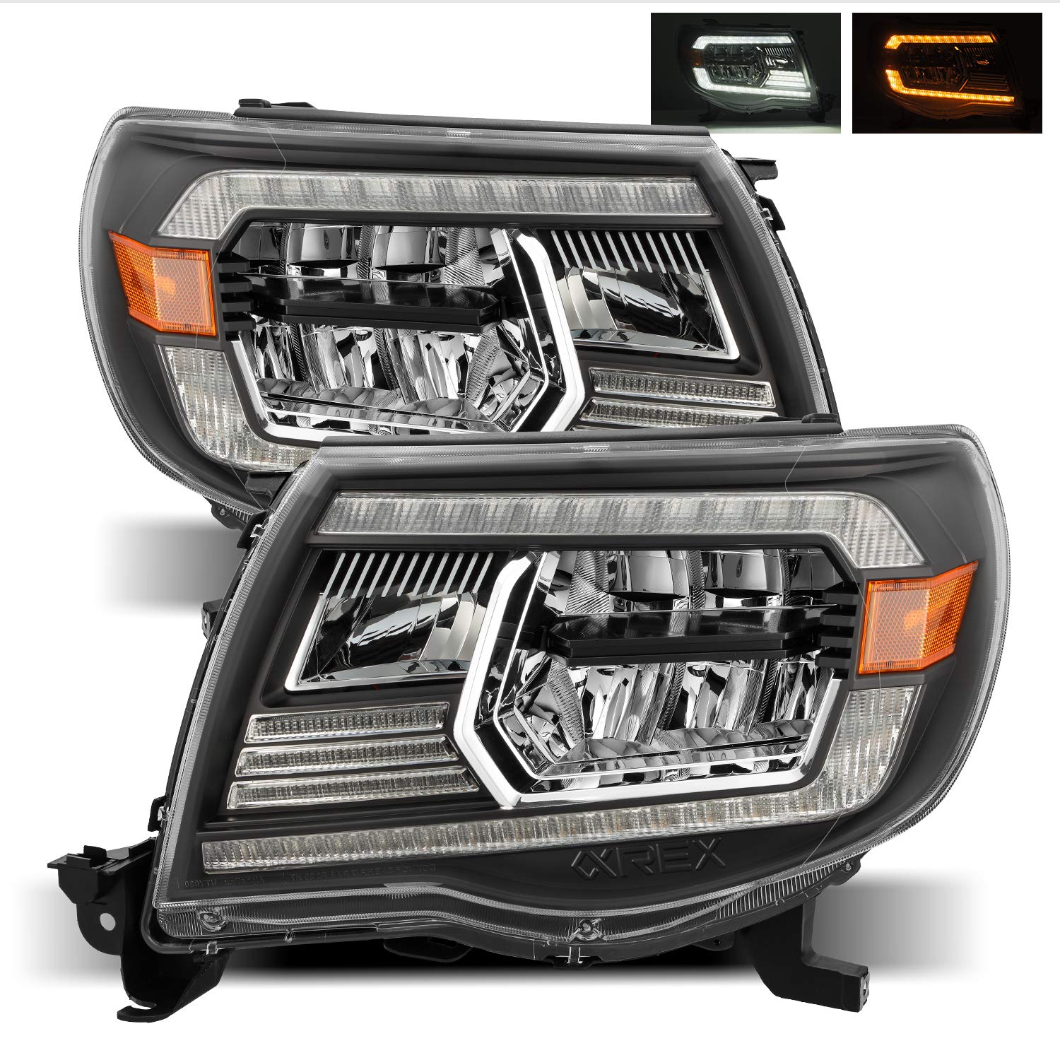 05-11 Toyota Tacoma LED Crystal Headlights Black