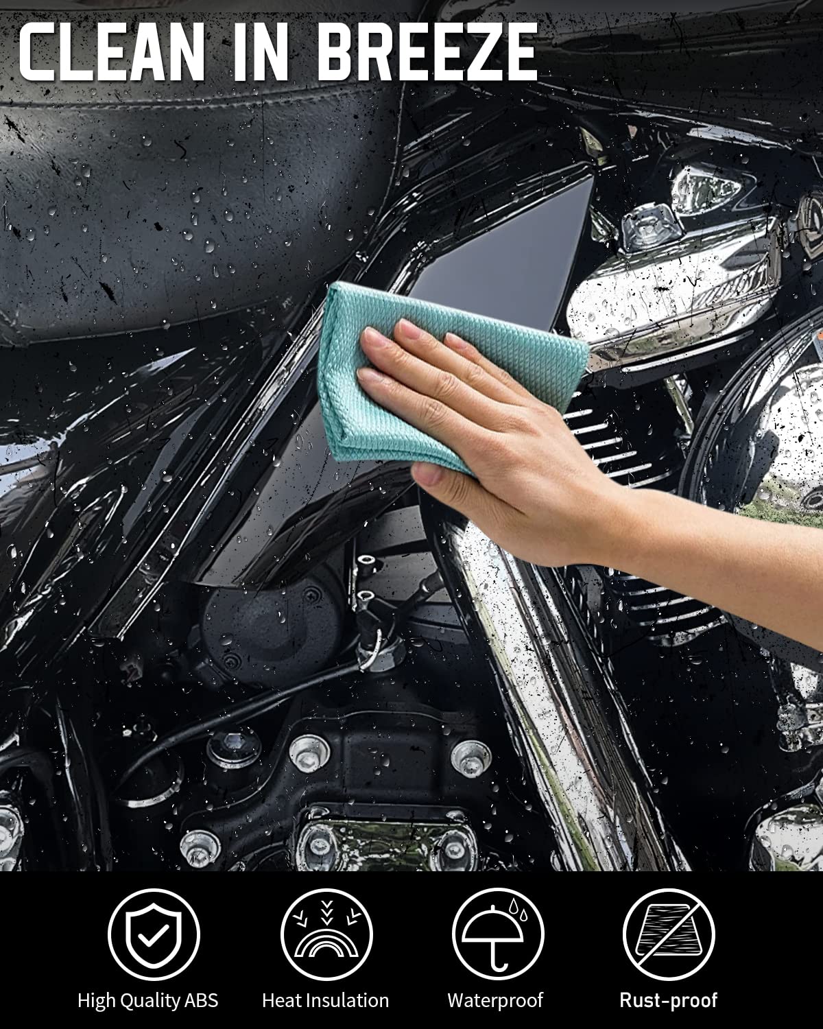 ANONEMOTO Glossy Black Mid Frame Air Deflector, Heat Shield Deflector Compatible for Harley Davidson Touring 2009-2024 Road Glid