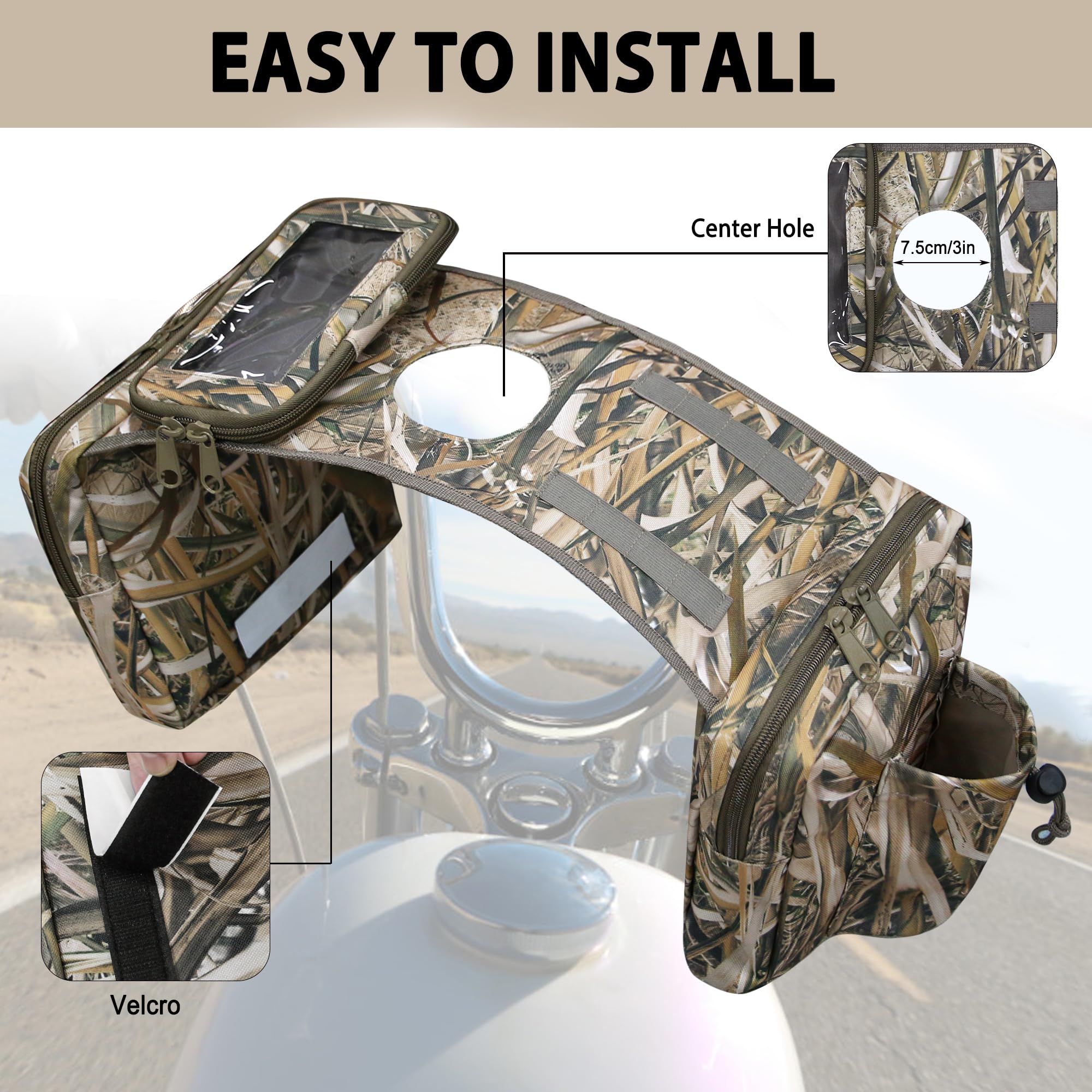 MYDAYS ATV Saddle Bag, Cargo Tank Storage Luggage, Polyester, Camo2, Model MWX052-Camo2