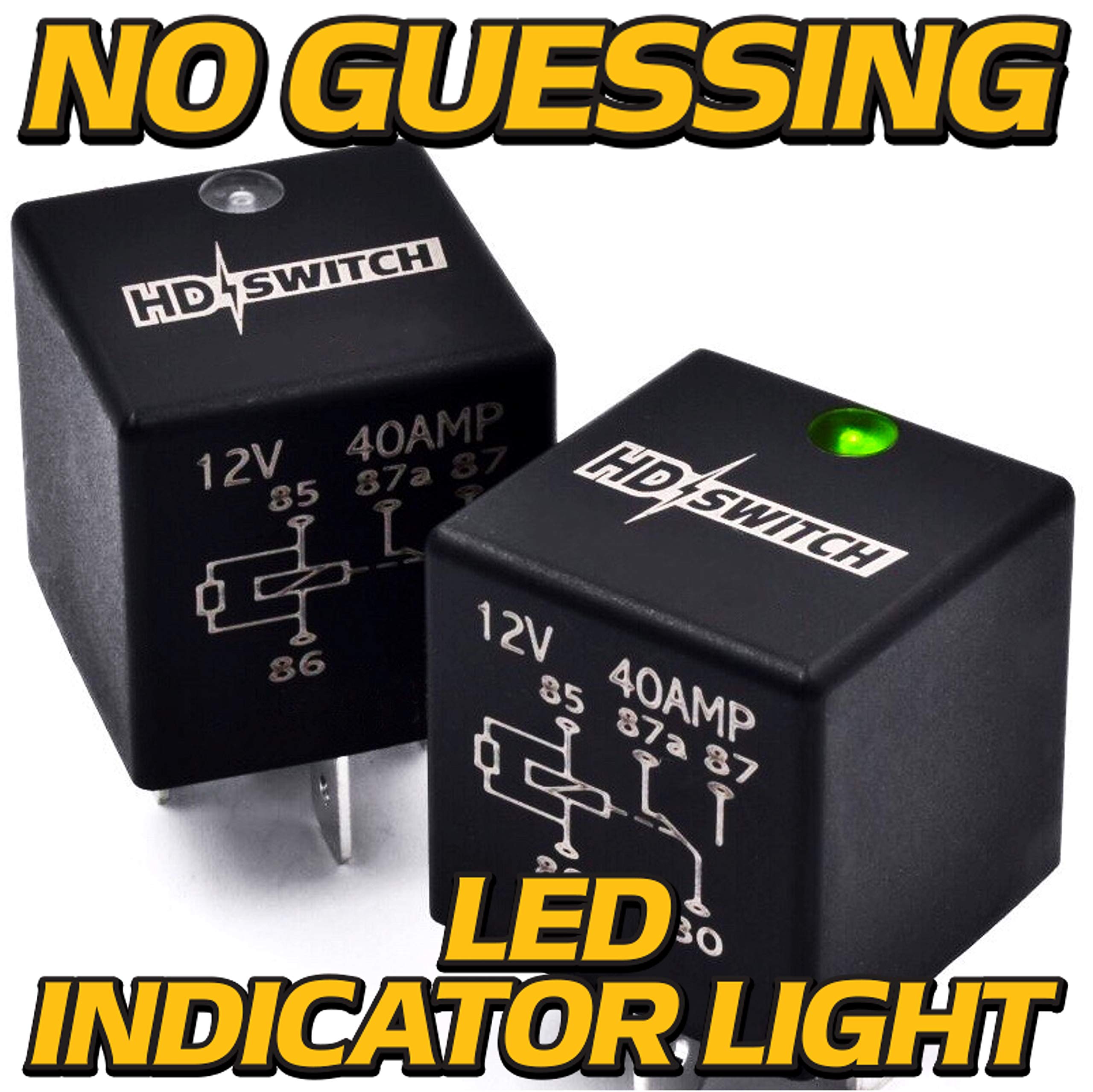 HD Switch 12V 40A Upgrade Waterproof Relay Replaces Hella 4RD 931 680-01, 4RD93168001, 007903001 SPDT w/LED Indicator Light & Di