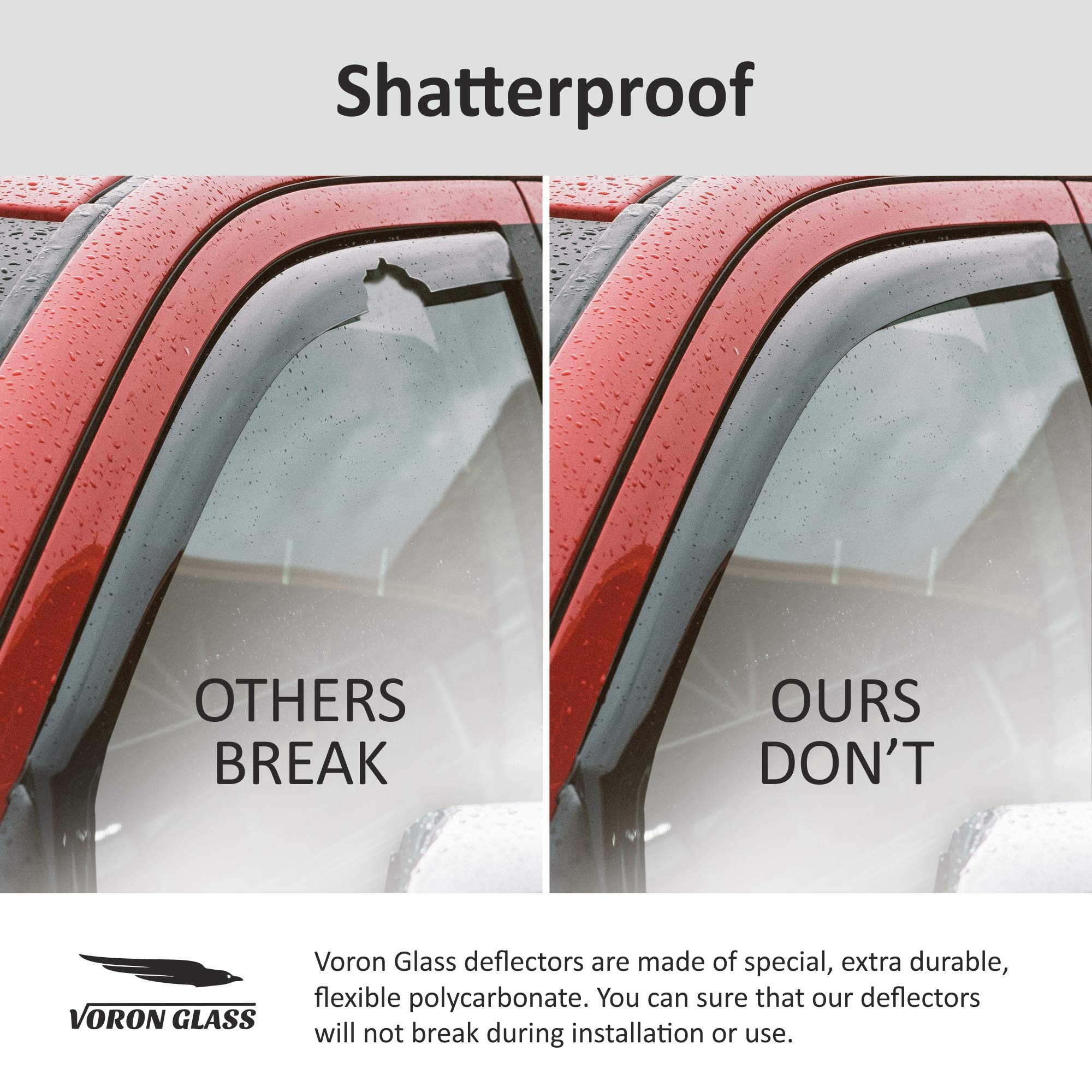 Voron Glass Rain Guards for Toyota RAV4 2019-2025, Polycarbonate Window Deflectors, 4 Pieces, Model 200555, Durable Design