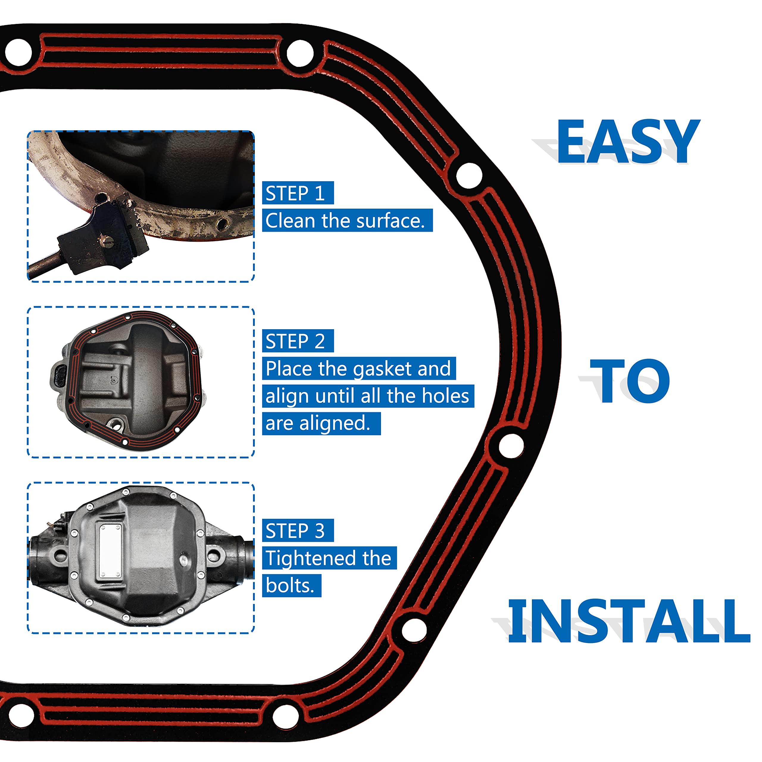 Llr-D044 Differential Cover Gasket Replacement For Dana 44 Axles Drivetrain Sealing