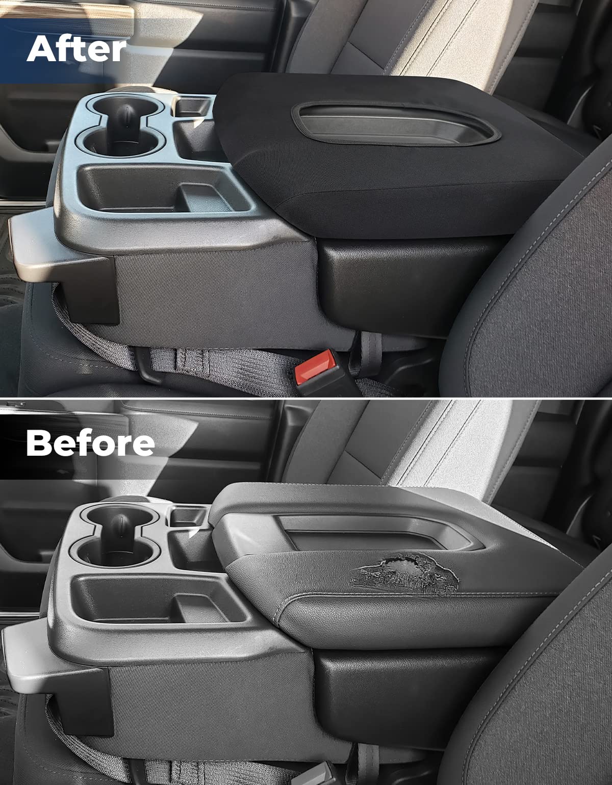 ISSYAUTO Neoprene Center Console Cover for 2019-2024 Silverado/Sierra, Jump Seat Armrest, Model A1926-02801