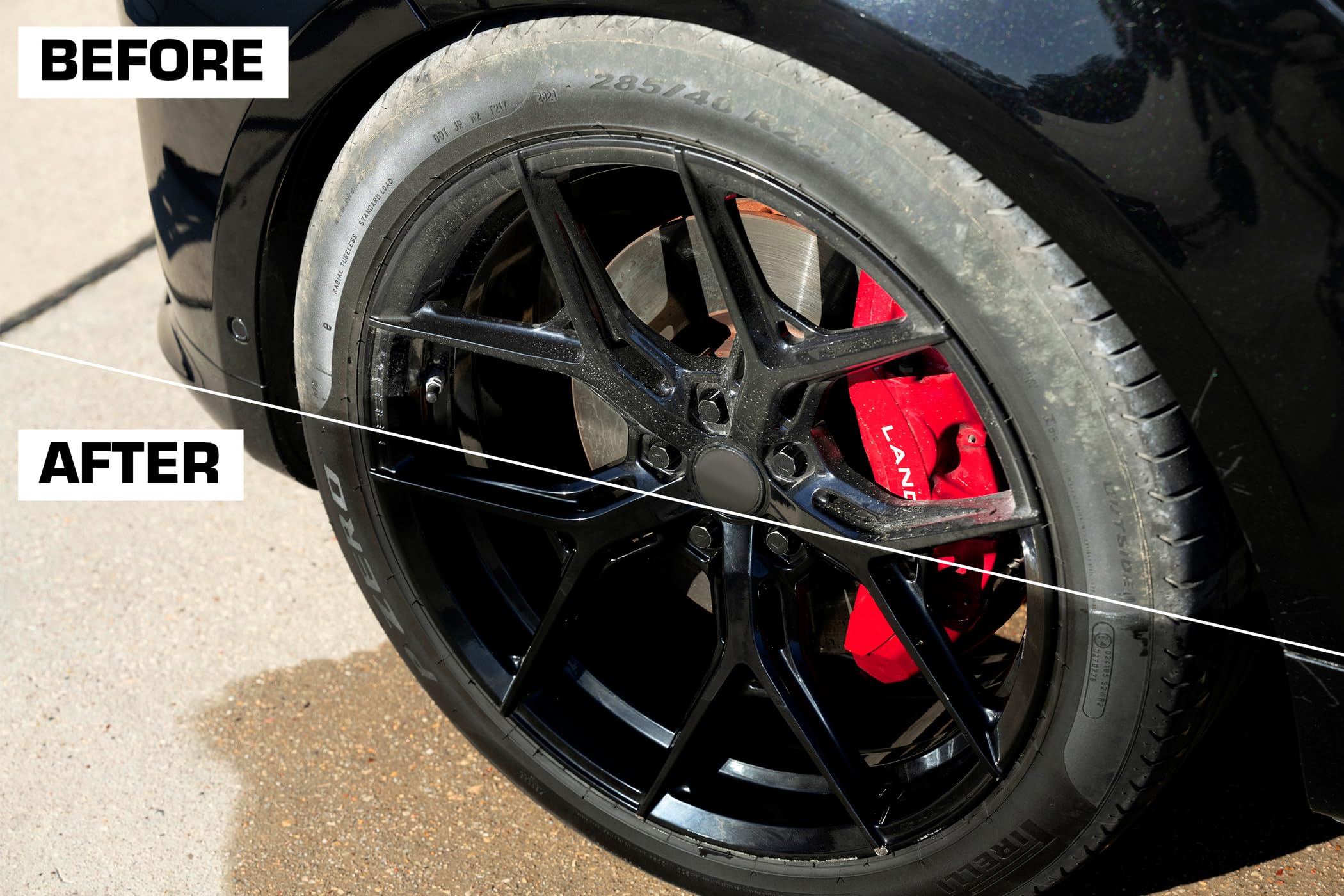 Black Magic Tire Wet Shine Spray, 23oz (Pack of 2) - Glossy Finish for Tires, Easy Application