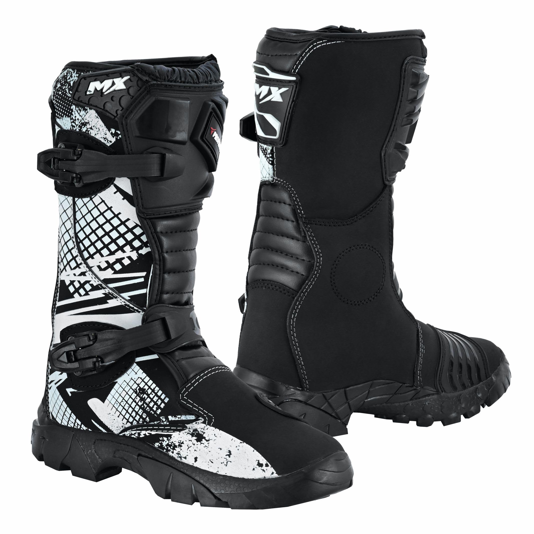 PROFIRST Motorcycle kids boots Motorbike Waterproof shoes Motorcross Dirt Blike Riding Biker Boots for kids (White, 3.5)