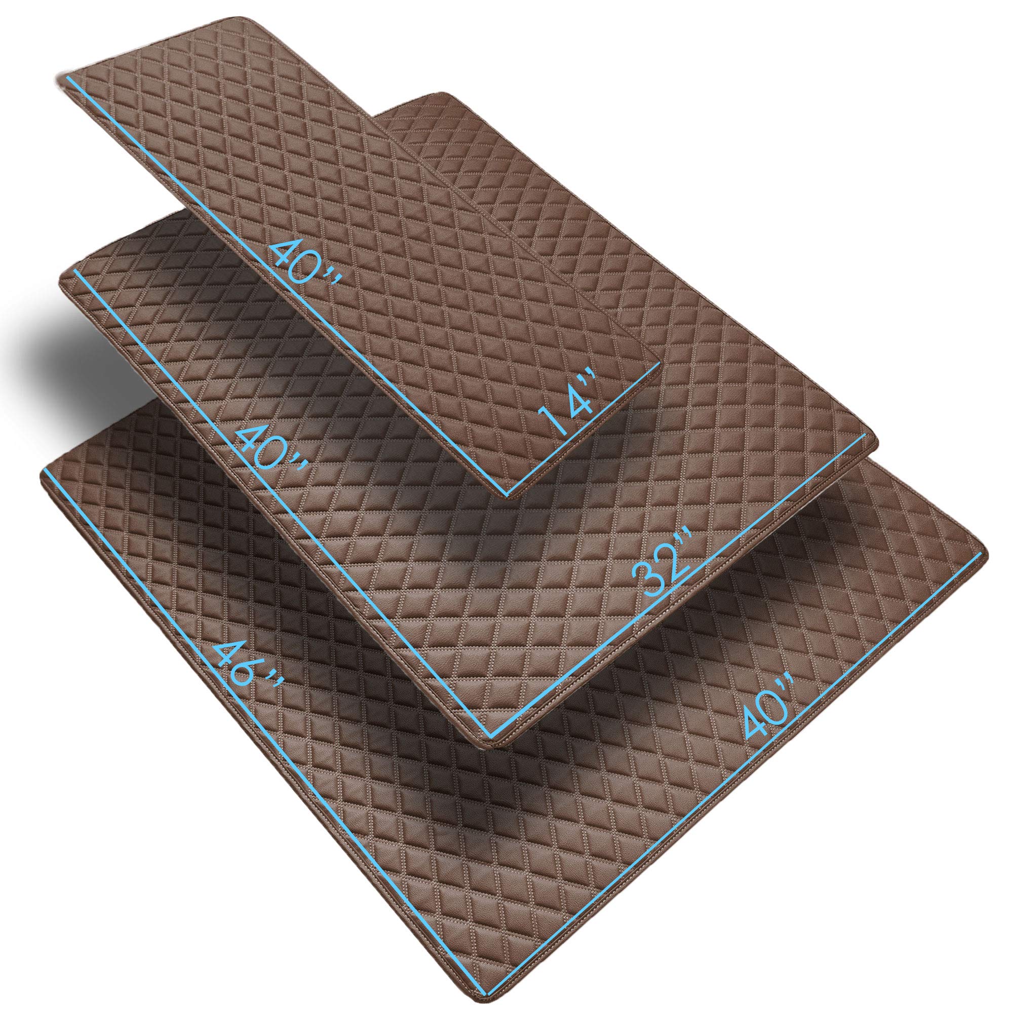 Fh Group F16501Brown-46 Deluxe Heavy Duty Faux Leather Diamond Pattern Multi-Purpose Brown Automotive Cargo Liner Fits Most Cars