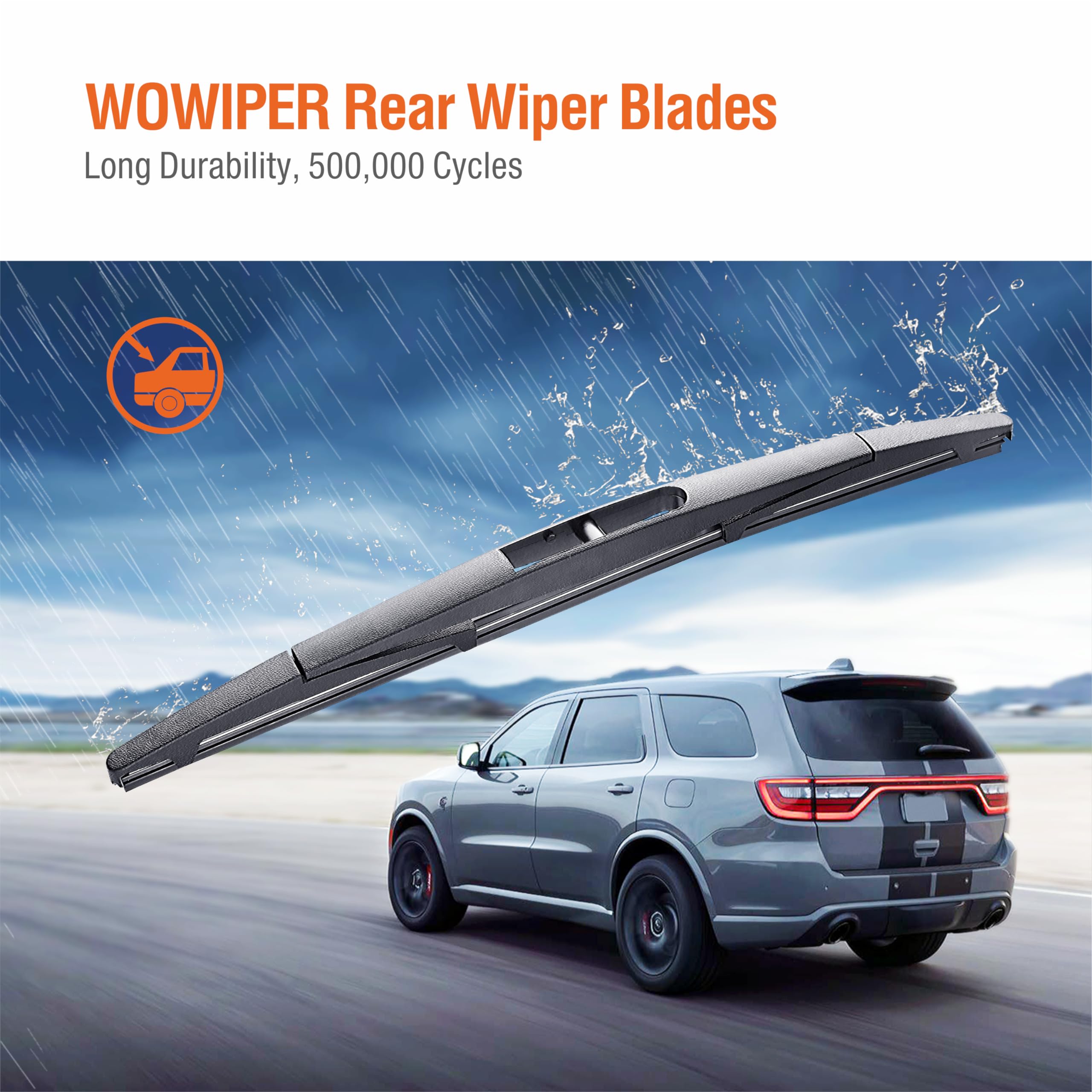 Wowiper 12 Inch (12-B) Rear Wiper Blade Replacement For Honda Crv 2022-2017 Element 2011-2003 /Jeep Wrangler 21-18 /Outlander 20