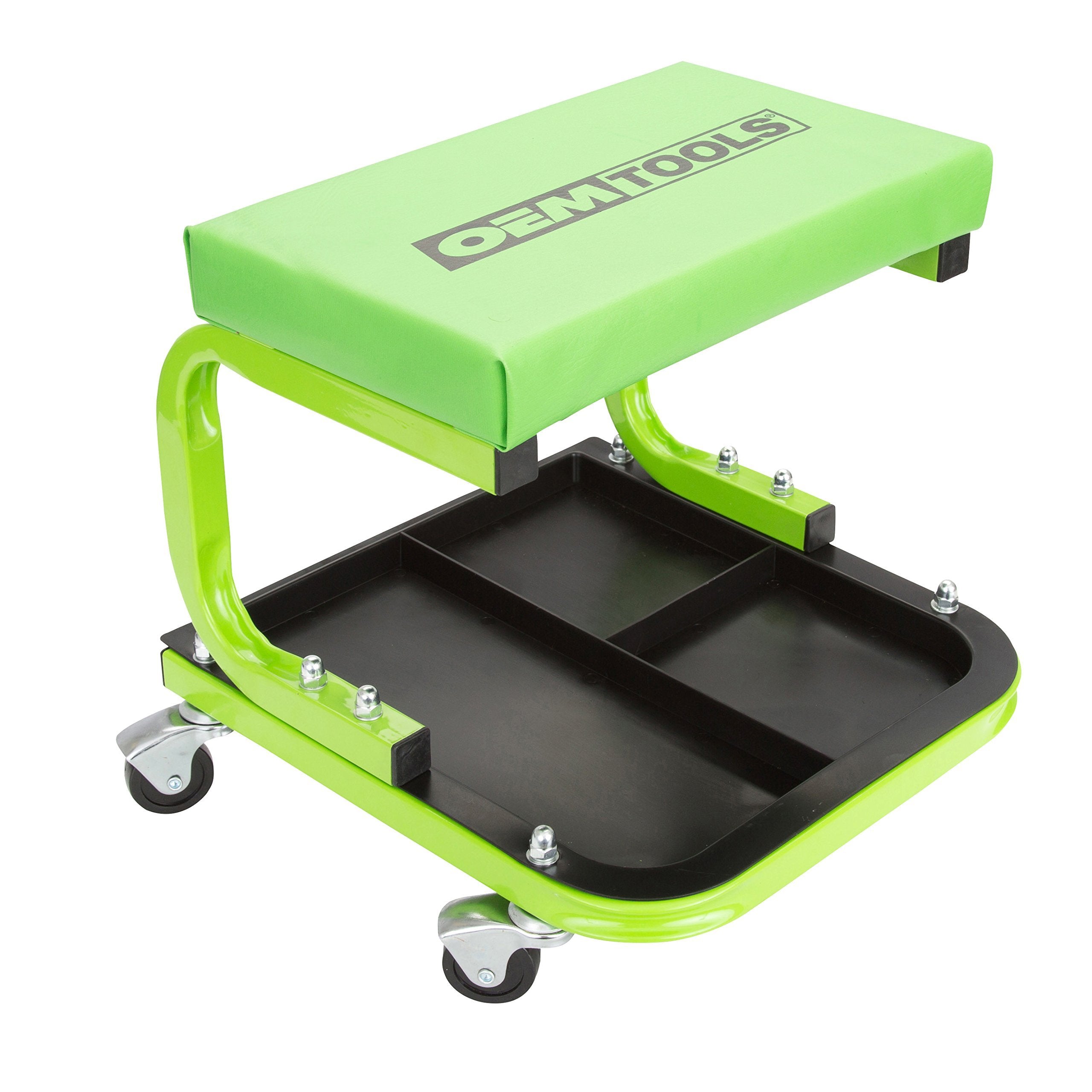 OEMTOOLS 24948 Cushioned Creeper Seat (with Tool Tray) | Comfortable Rolling Mechanics Seat with Ample Tool Storage  111/2