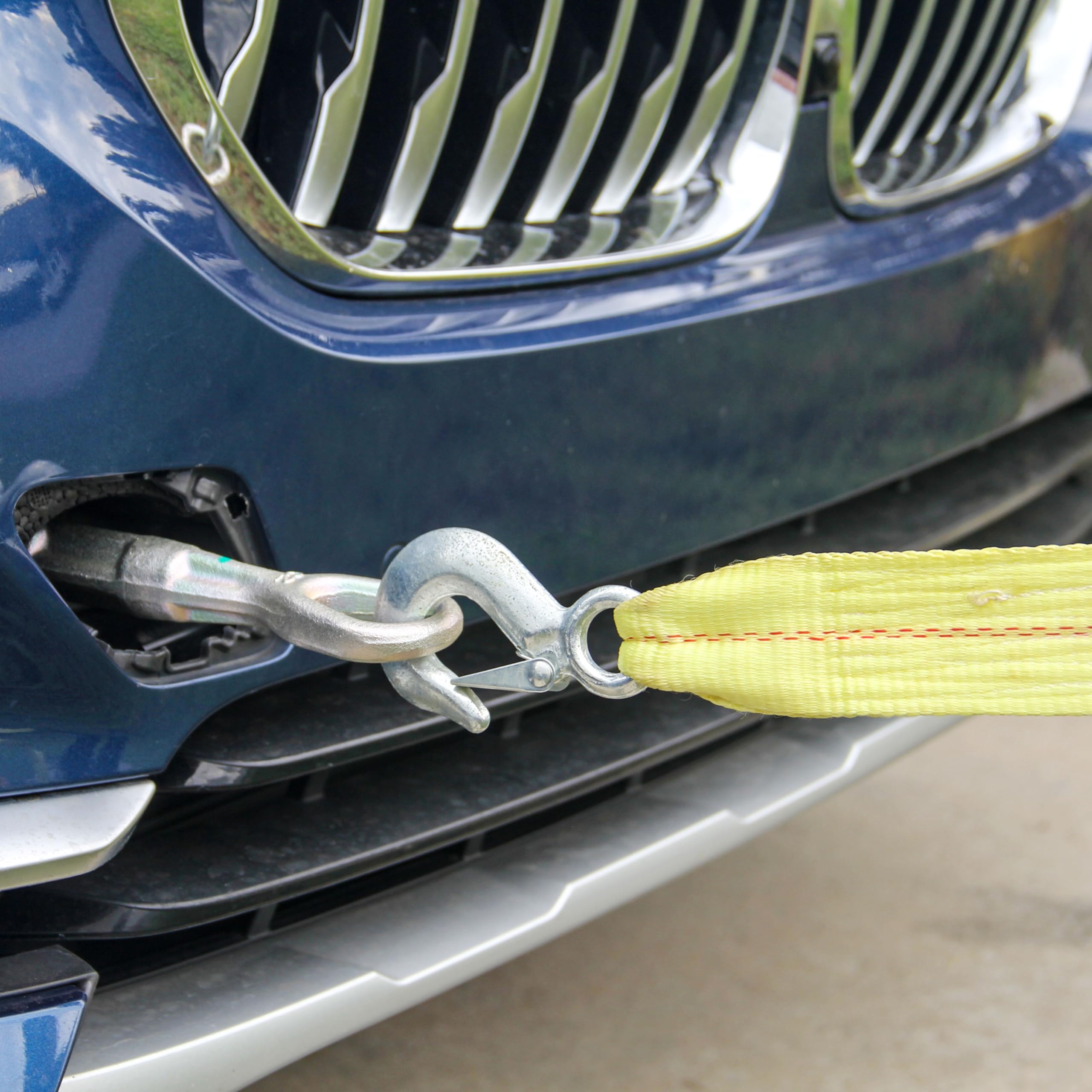 Hfs(R) 2'' X 30', 4.5 Ton 2 Inch X 30 Ft. Polyester Tow Strap Rope 2 Hooks 10,000Lb Towing Recovery
