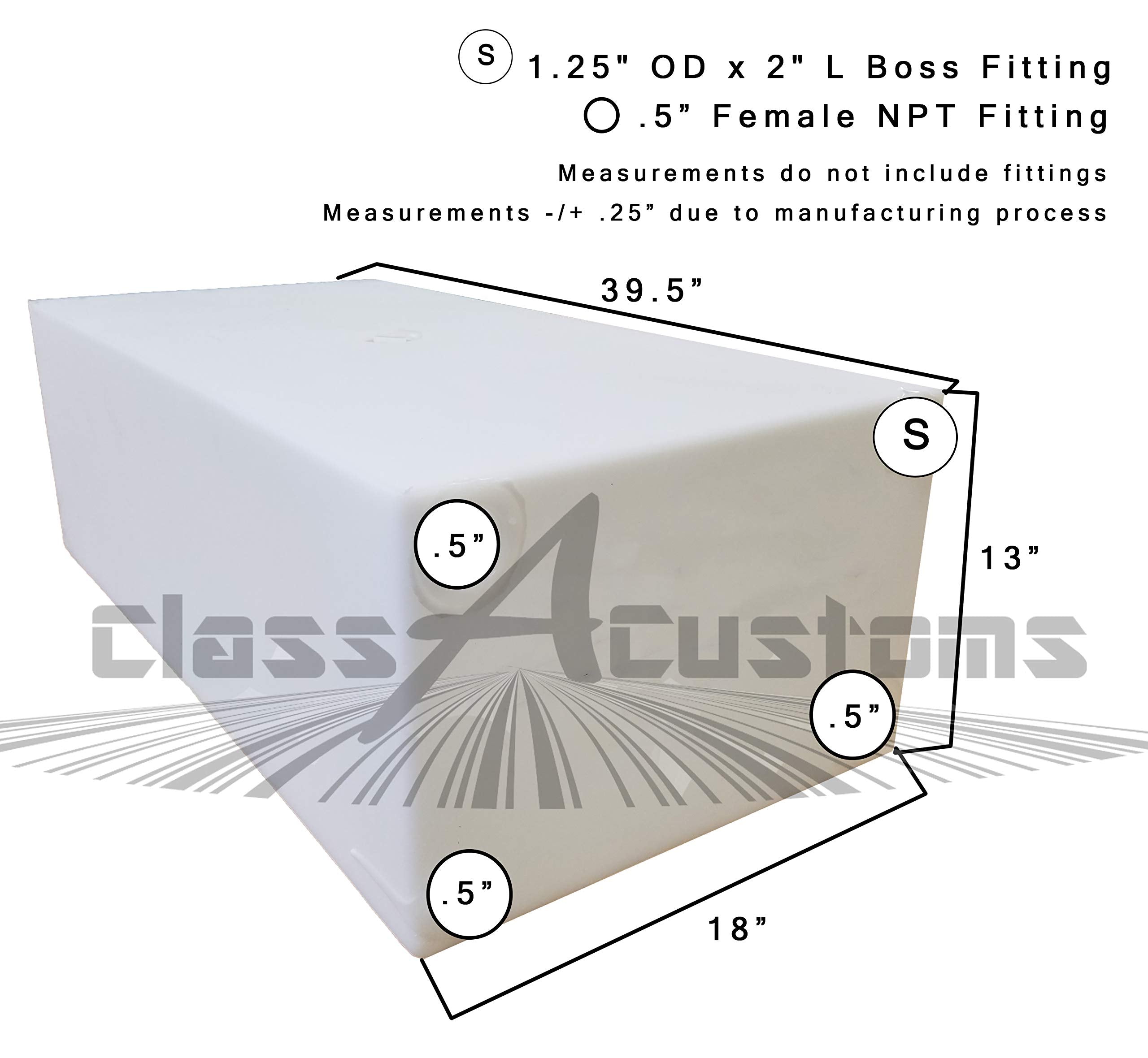 Class A Customs | T-4000-Sp | One (1) Spouted 40 Gallon Rv Fresh And Gray Water Holding Tank Rv Concession