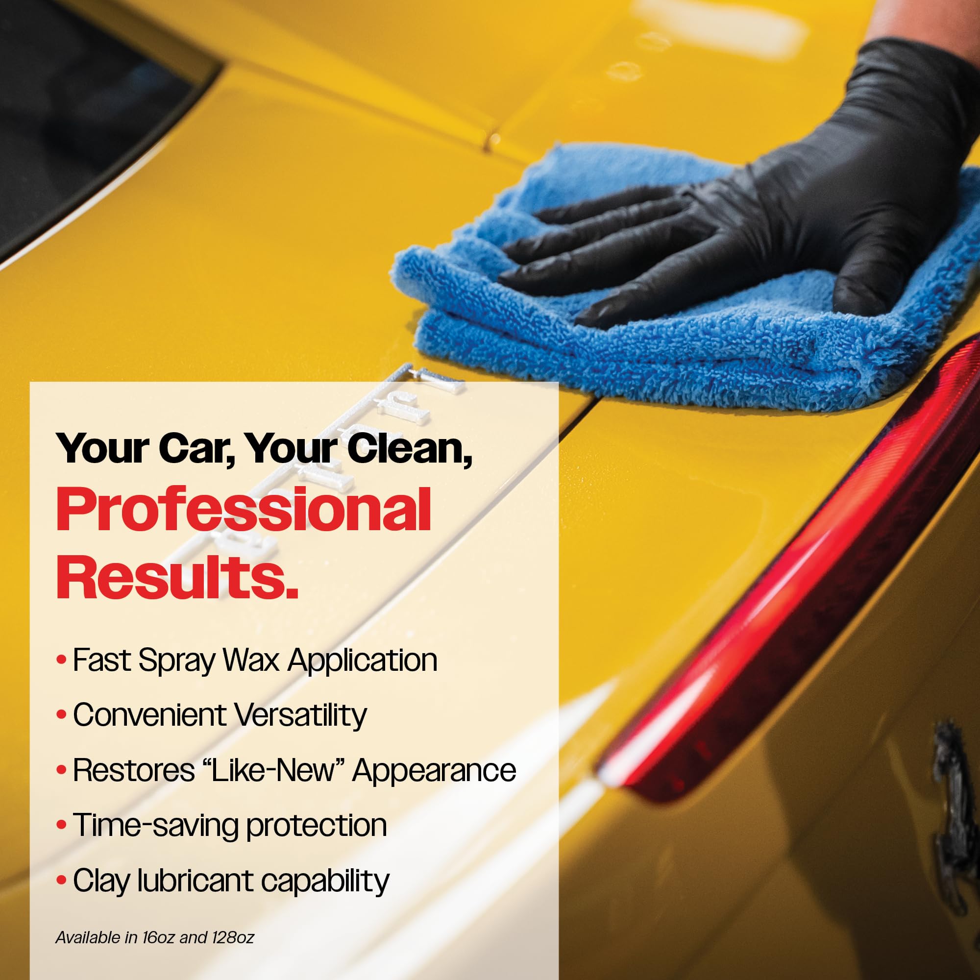 Malco Showroom Shine Spray Car Wax - Easy to Use Instant Detailer, 16oz, Model 110416, Cleans and Waxes Metal, Glass, and Painted Surfaces