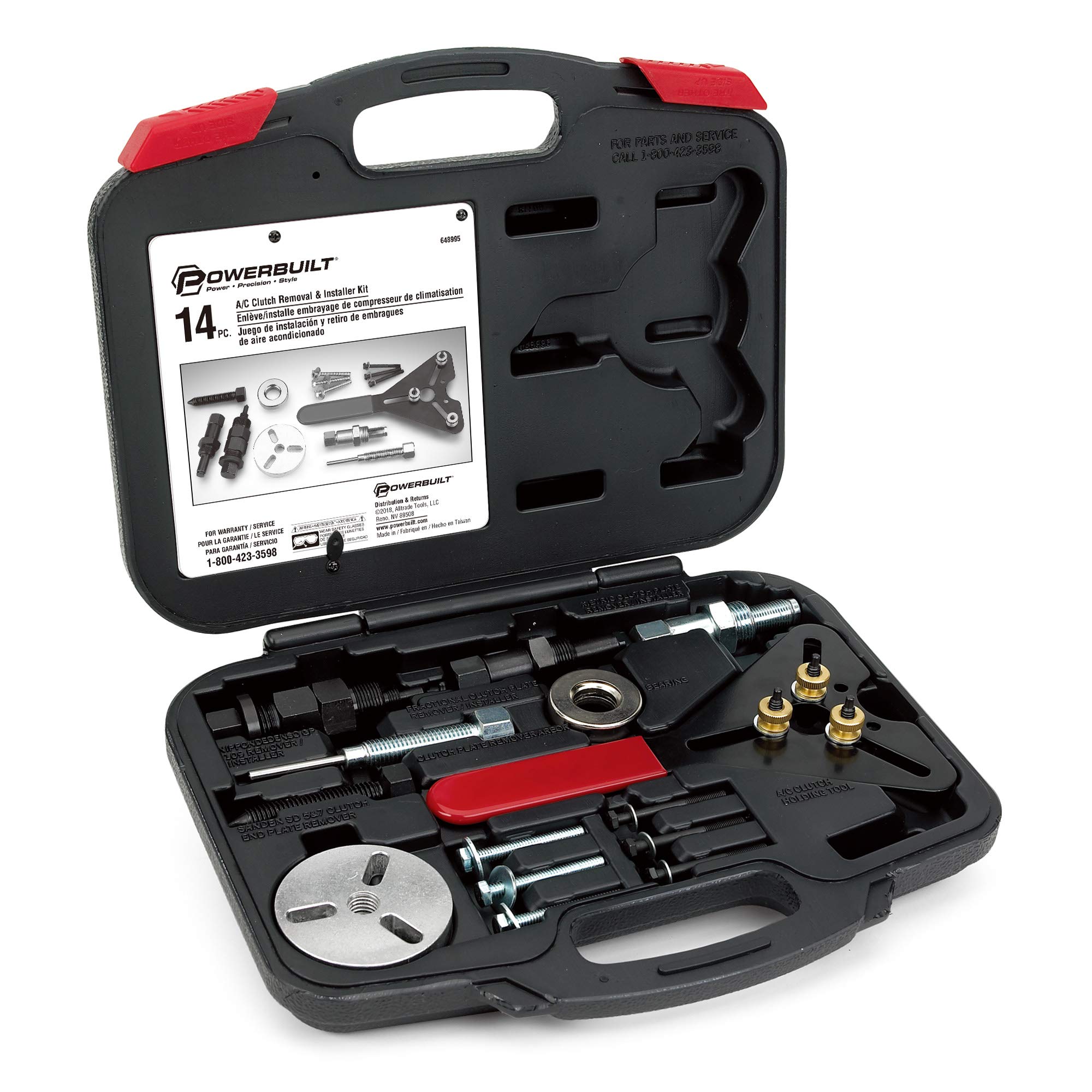 Powerbuilt Air Conditioning Clutch Remove And Install Tool Kit, Ac Compressor Clutches Remover And Installer, Holding Tools, Sto