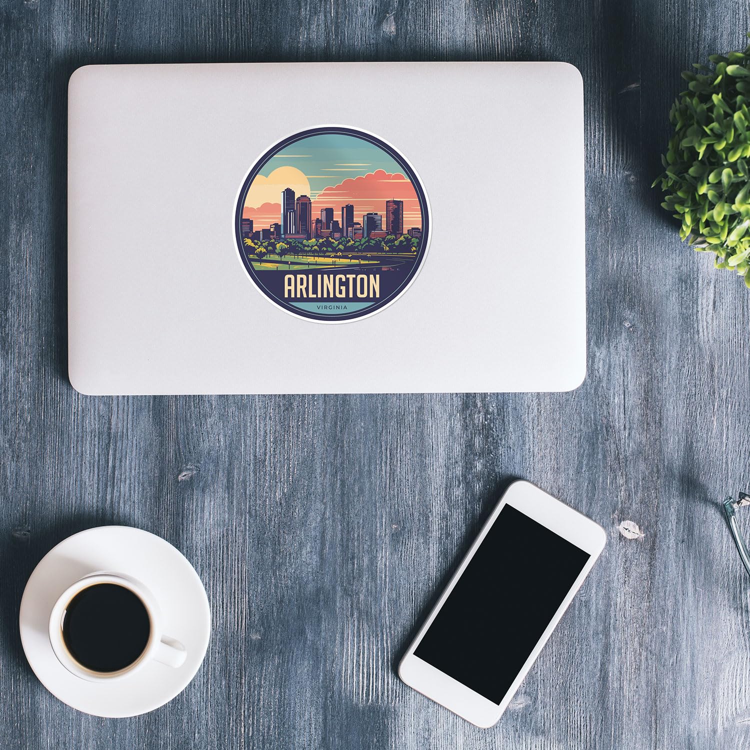 Arlington City Sticker - Waterproof Vinyl Decal for Car Bumper, Laptop, Water Bottle, Wall, and Window, Size - 3'' Longer Side