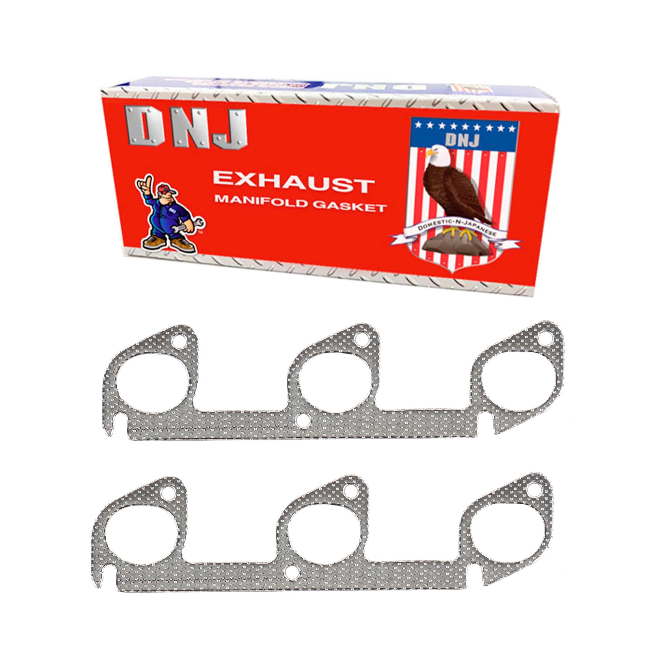 DNJ EG422 Exhaust Manifold Gasket for 1990-1996 / Ford, Mazda/Aerostar, B4000, Explorer, Navajo, Ranger / 4.0L / OHV / V6 / 12V