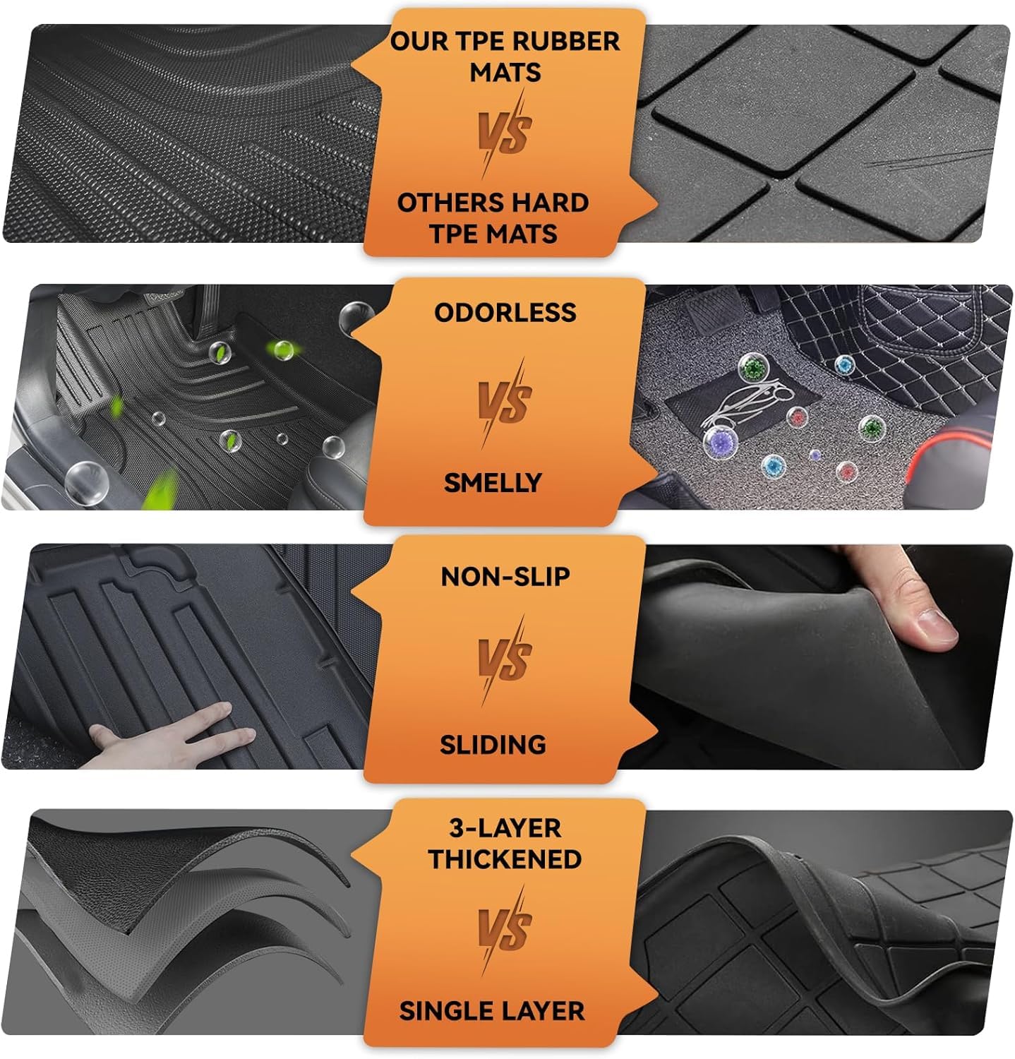 Aomsazto Floor Mats Compatible With 2013-2018 Toyota Rav4 All Weather Floor Liner Tpe Custom Fit Mats For Toyota Rav4 1St & 2Nd