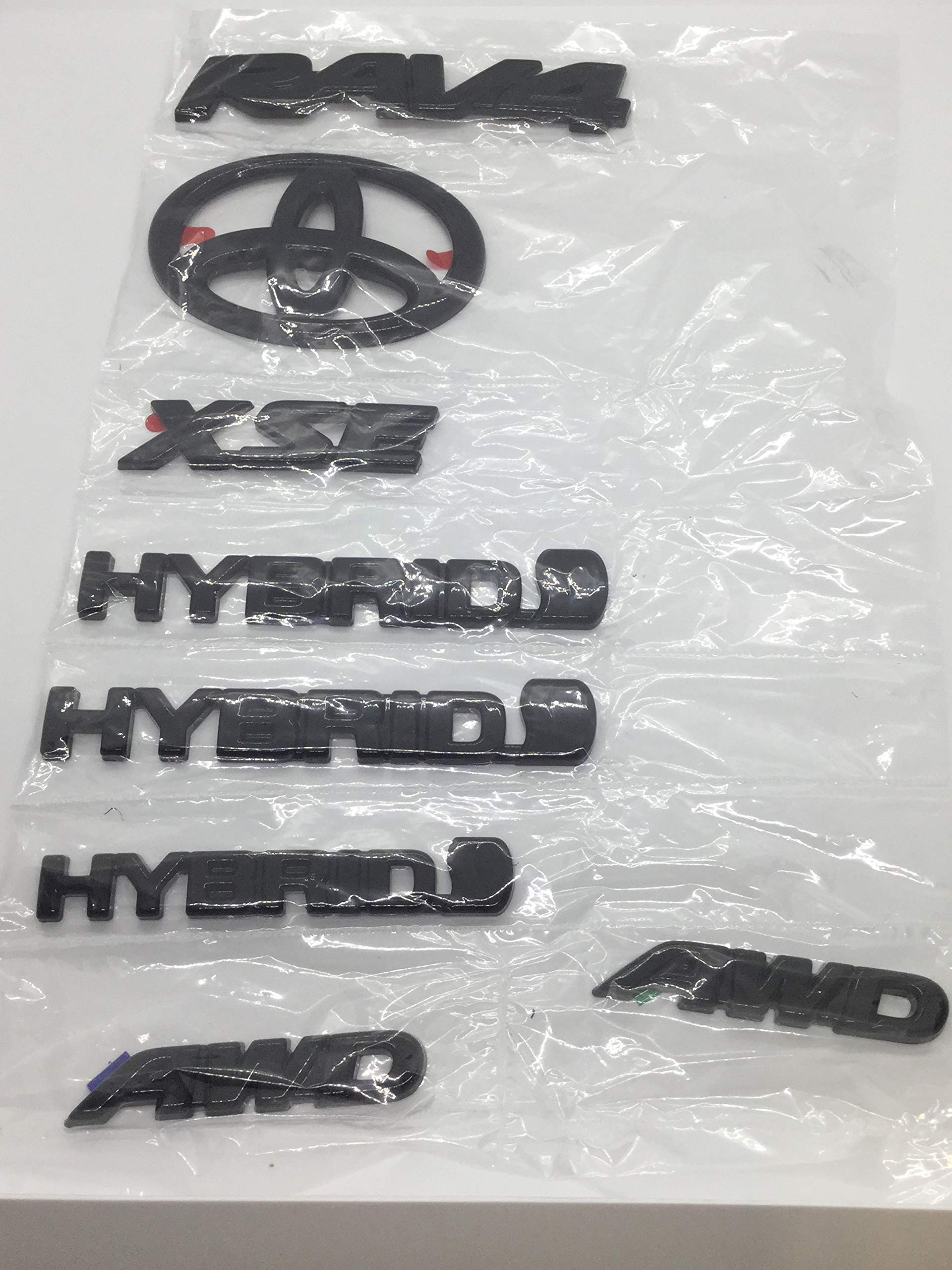 Genuine Toyota Rav4 Hybrid Xse Gloss Black (Blackout) Emblem Overlay Kit Pt948-4219B-02