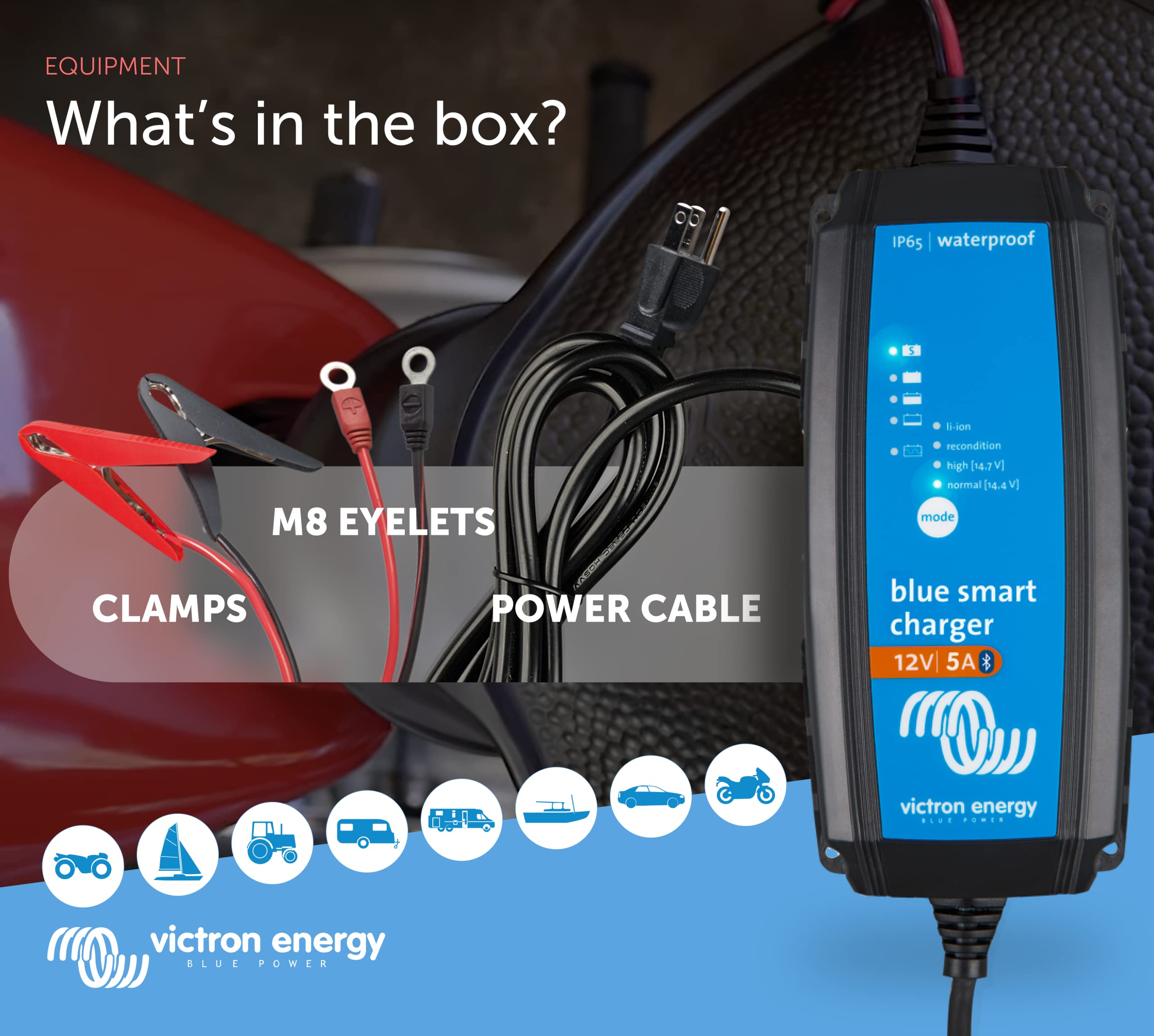 Victron Energy Blue Smart Ip65 12-Volt 5 Amp Battery Charger (Bluetooth)