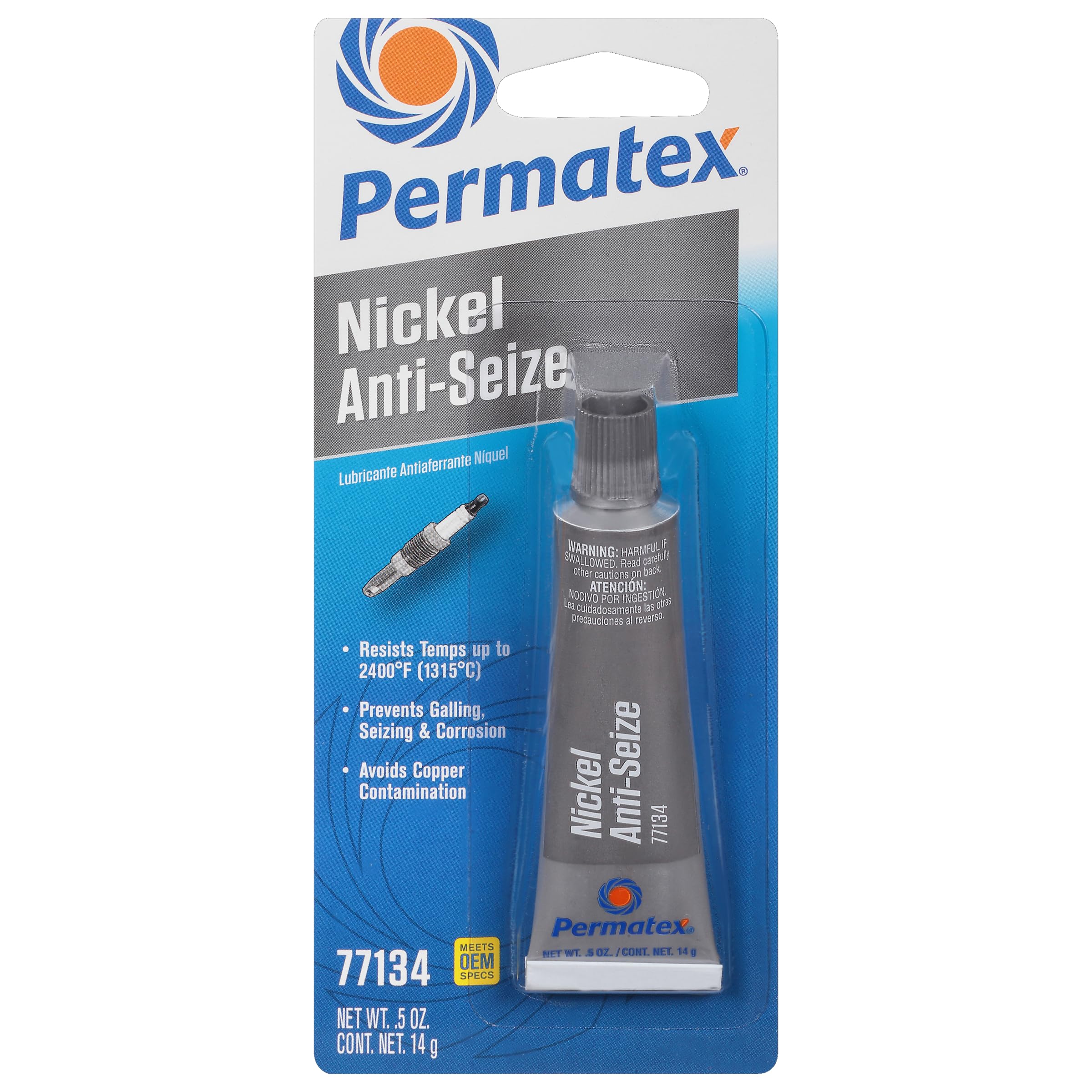 Permatex Nickel Anti-Seize Lubricant, 0.5 oz Tube, Model 77134, Pack of 1