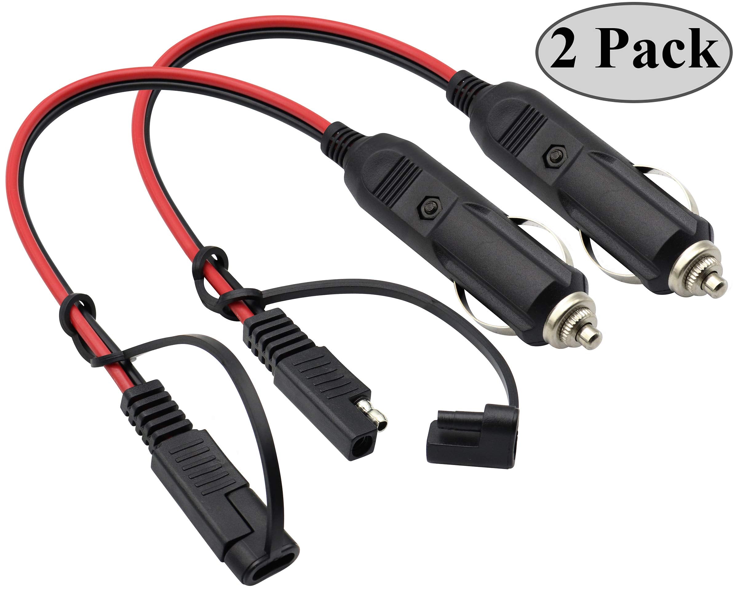 Aaotokk Cigarette Lighter To Sae Battery Charging Cable,16Awg 12V 2 Pin Sae To Cigarette Lighter Female Plug Quick Release Disco