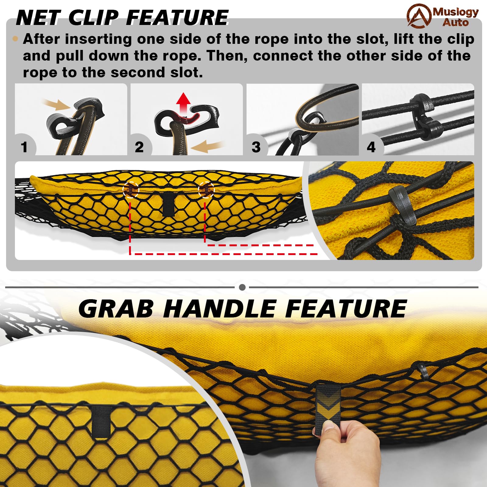 Muslogy Envelope Style Trunk Cargo Net Compatible With 2018-2024 2025 Toyota Camry Accessories Custom Fit Trunk Organizer Upgrad