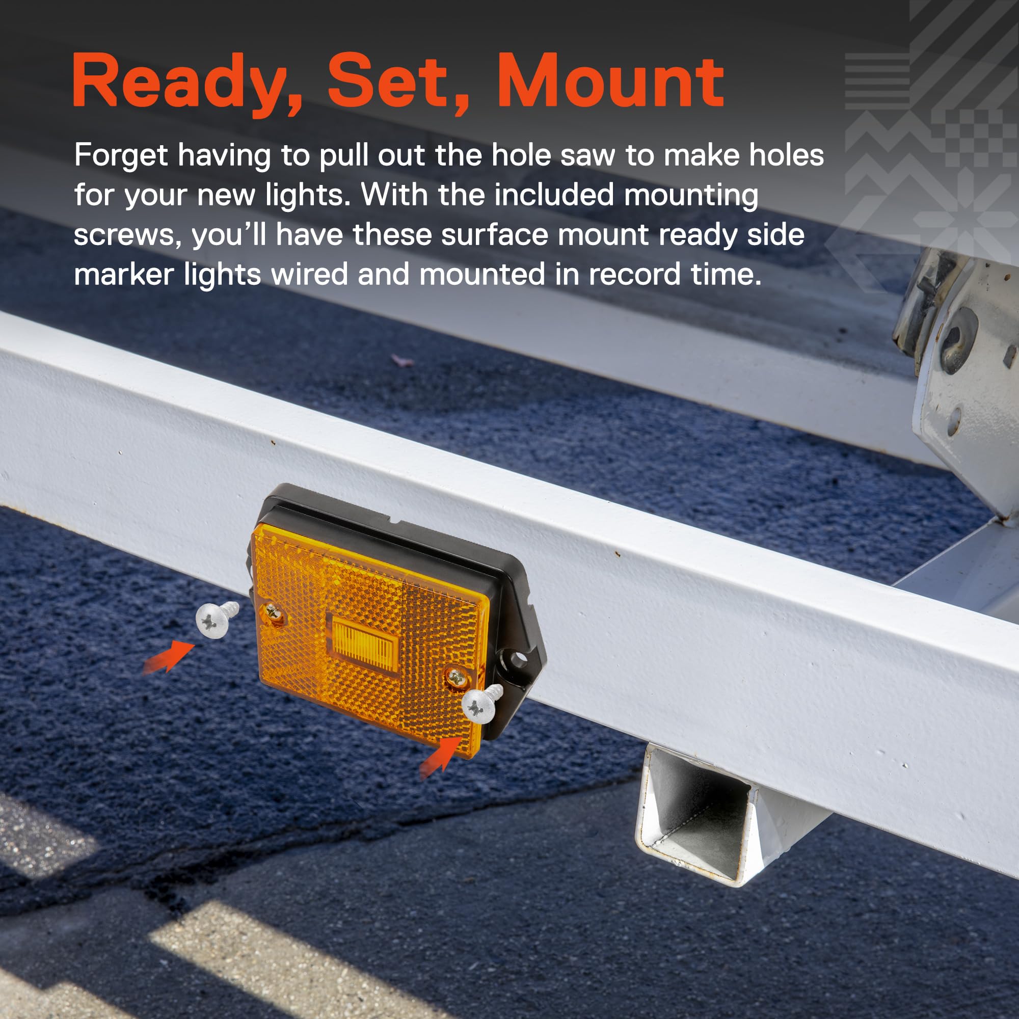 True Mods 2X3 3X2 Inch Amber Led Surface Mount Side Marker Light [Dot Fmvss-108] [Sae Ap2] [Ip67 Waterproof] [Integrated Reflect