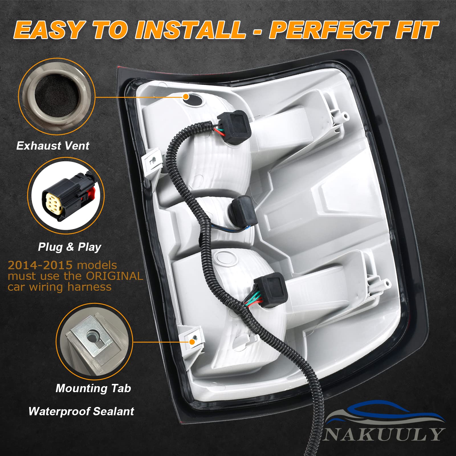 Nakuuly Factory Style Tail Light Assembly Compatible With 2016-2019 Chevy Silverado 1500 2500 Hd Gmc Sierra 3500 Hd Left Driver