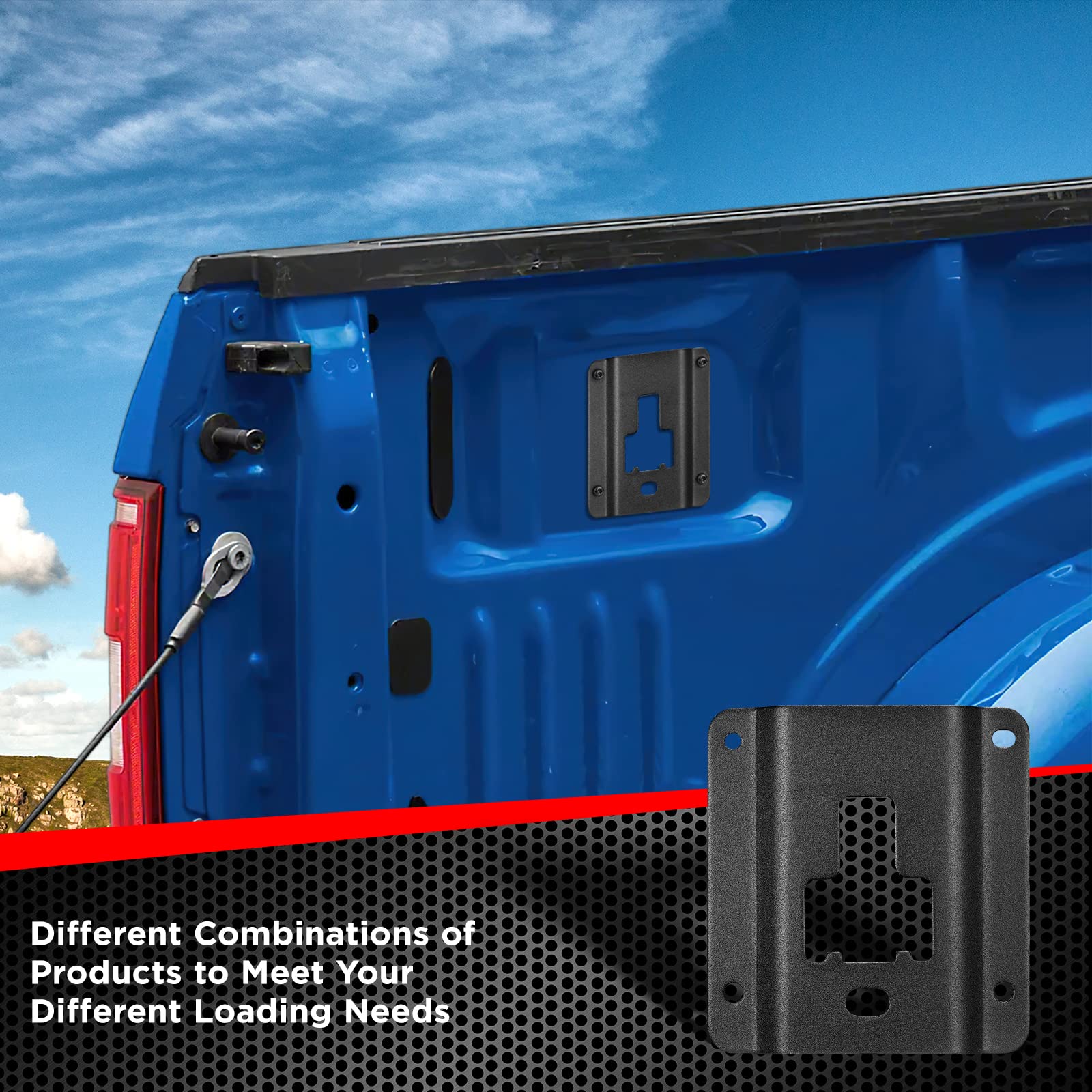 Speedwow Truck Bed Cargo Binding Bracket Plate Compatible With F-150 2015-2023; Compatible With F-250 Super Duty 2015-2023; Comp