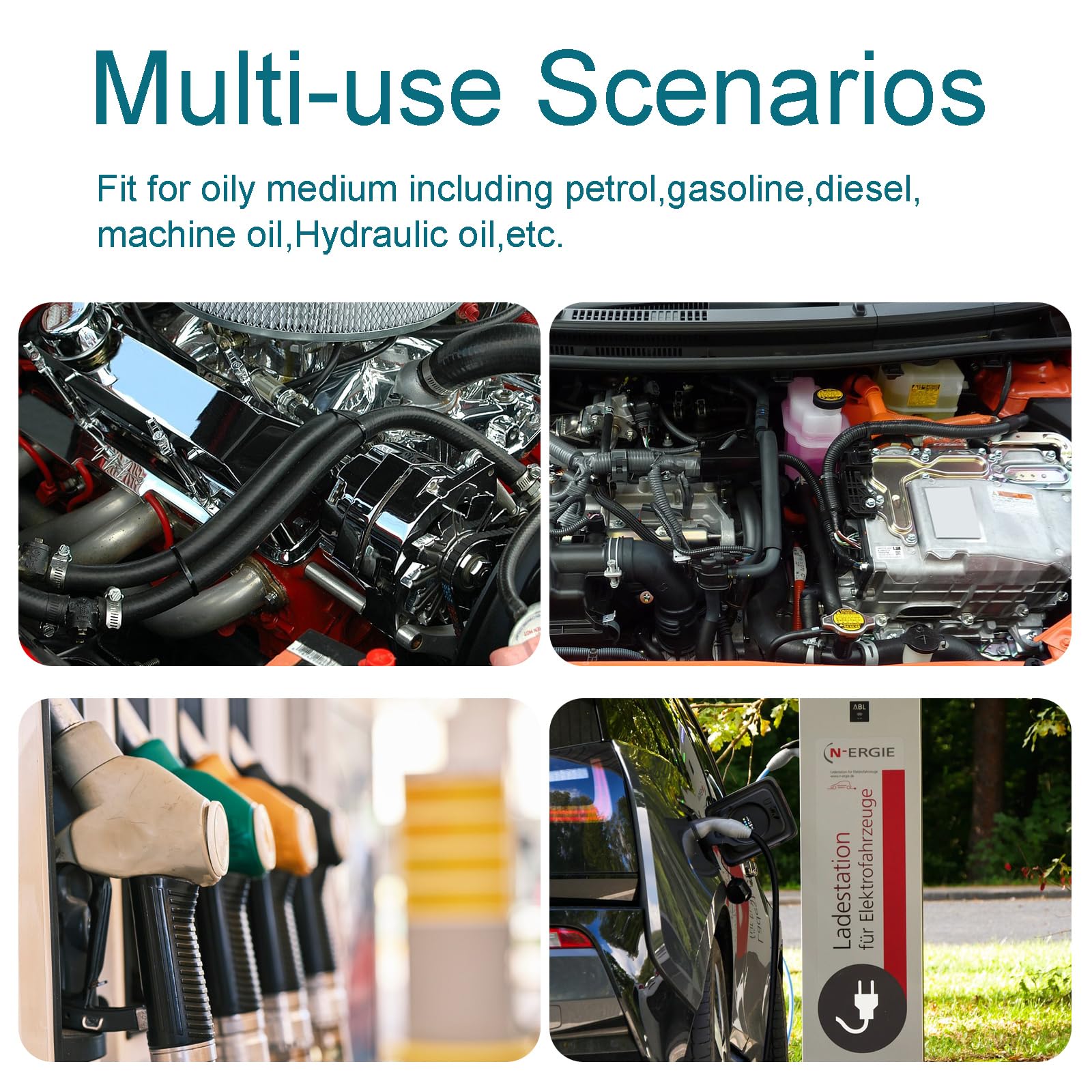 Housun Fuel Line 1/4 Inch Id, Fuel Hose 10Ft, J30R7 Fuel Line Hose Nbr For Automotive Fuel Systems Engines.