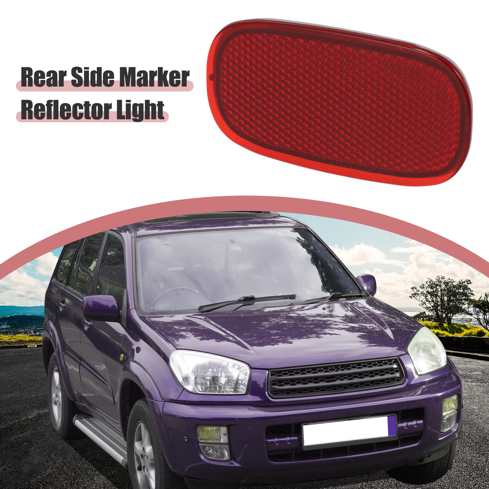 X AUTOHAUX Pair Exterior Rear Bumper Side Marker Reflector Red for Toyota RAV4 1996-2005 for Toyota Matrix 2010-2014 Left Right