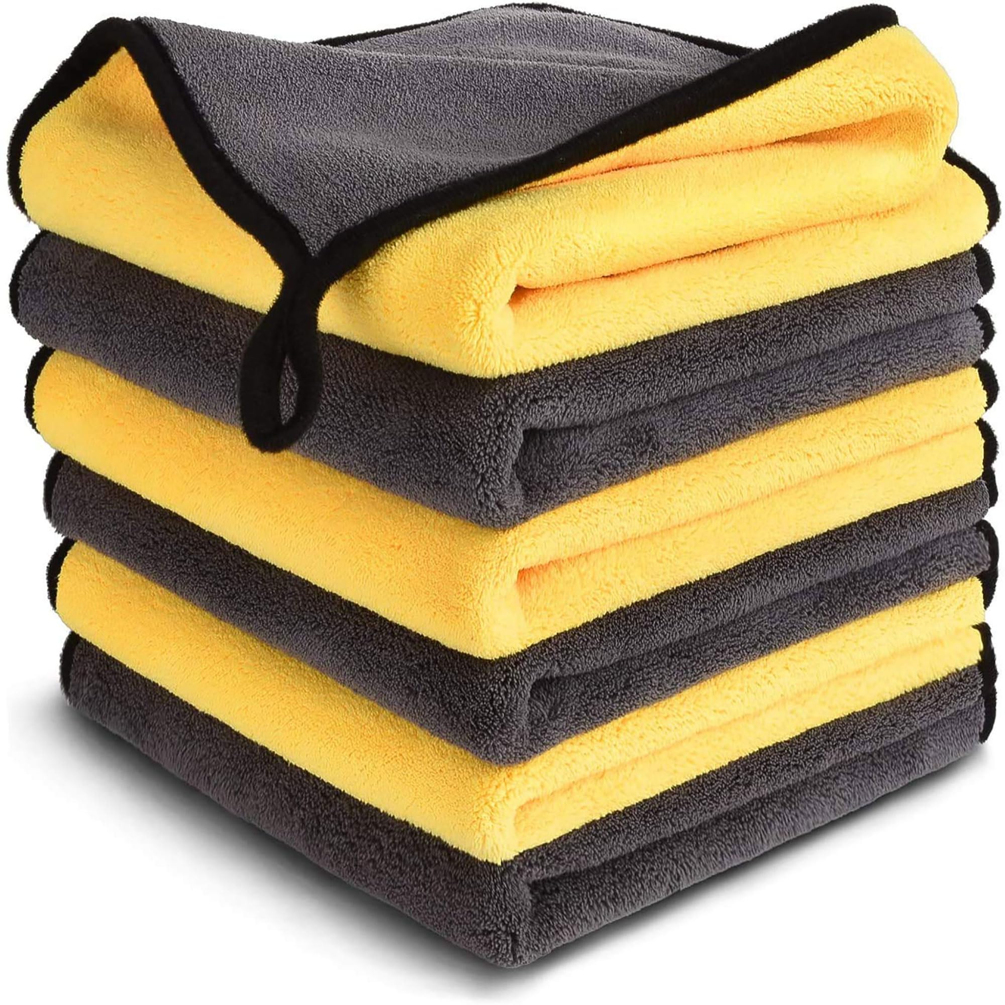 ALOUD CREATIONS 6Pc Microfiber Cleaning Cloth | 600 GSM | Car & Bike Wash Clothes | Lint Free Cloth for Scratchless Drying and D